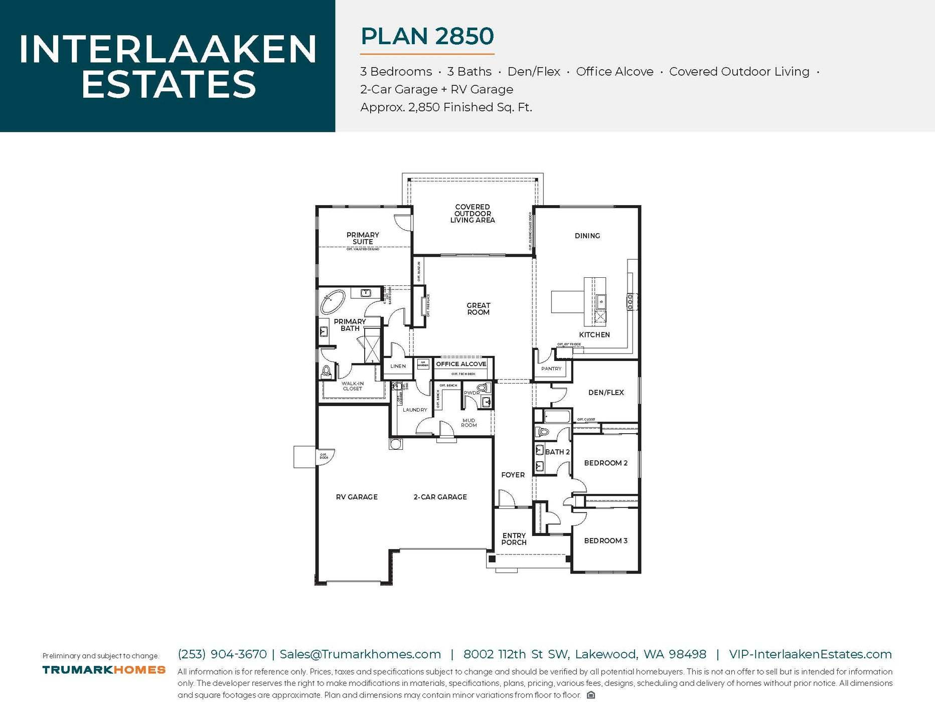 Interlaaken Estates I Plan 2850 | Floor Plan