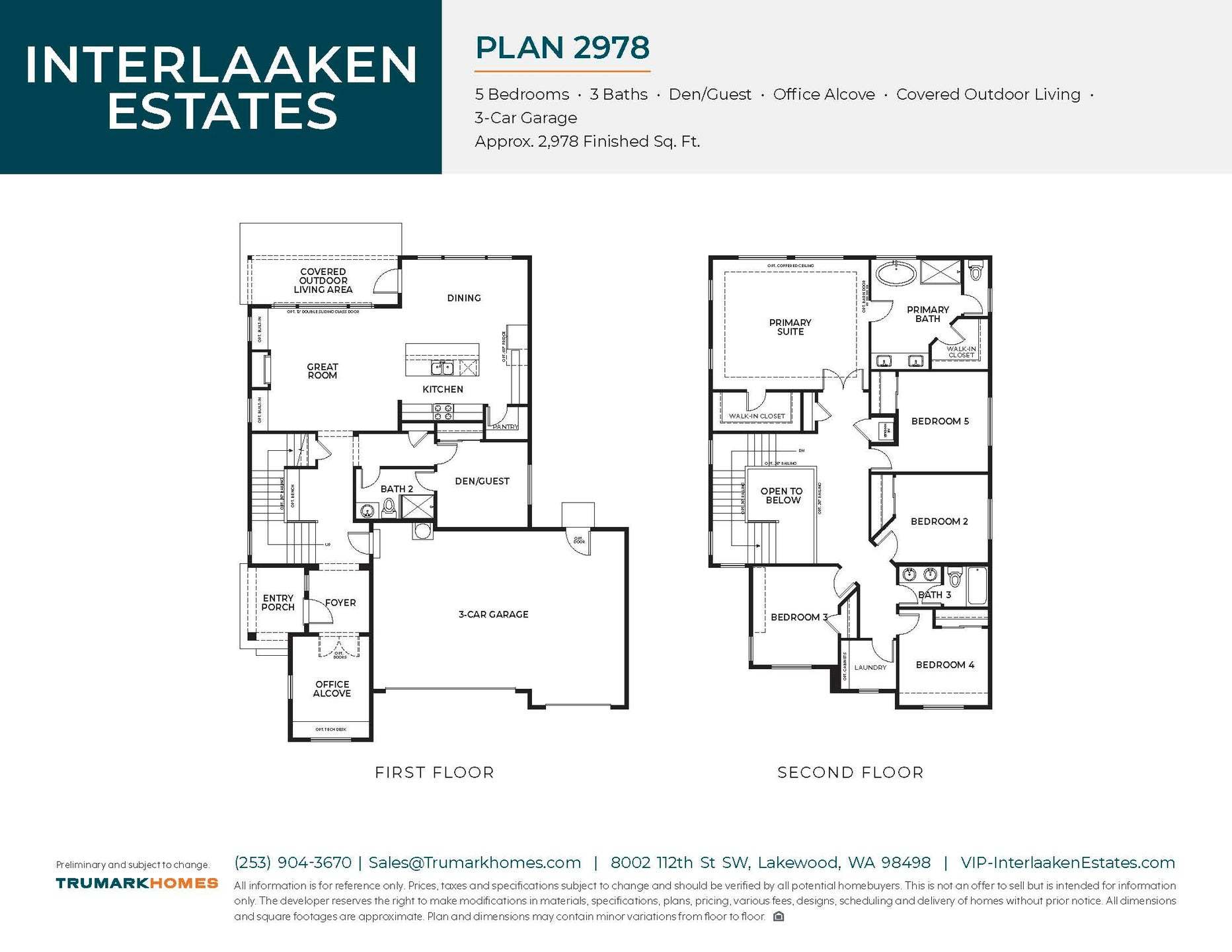 Interlaaken Estates I Plan 2978 | Floor Plan