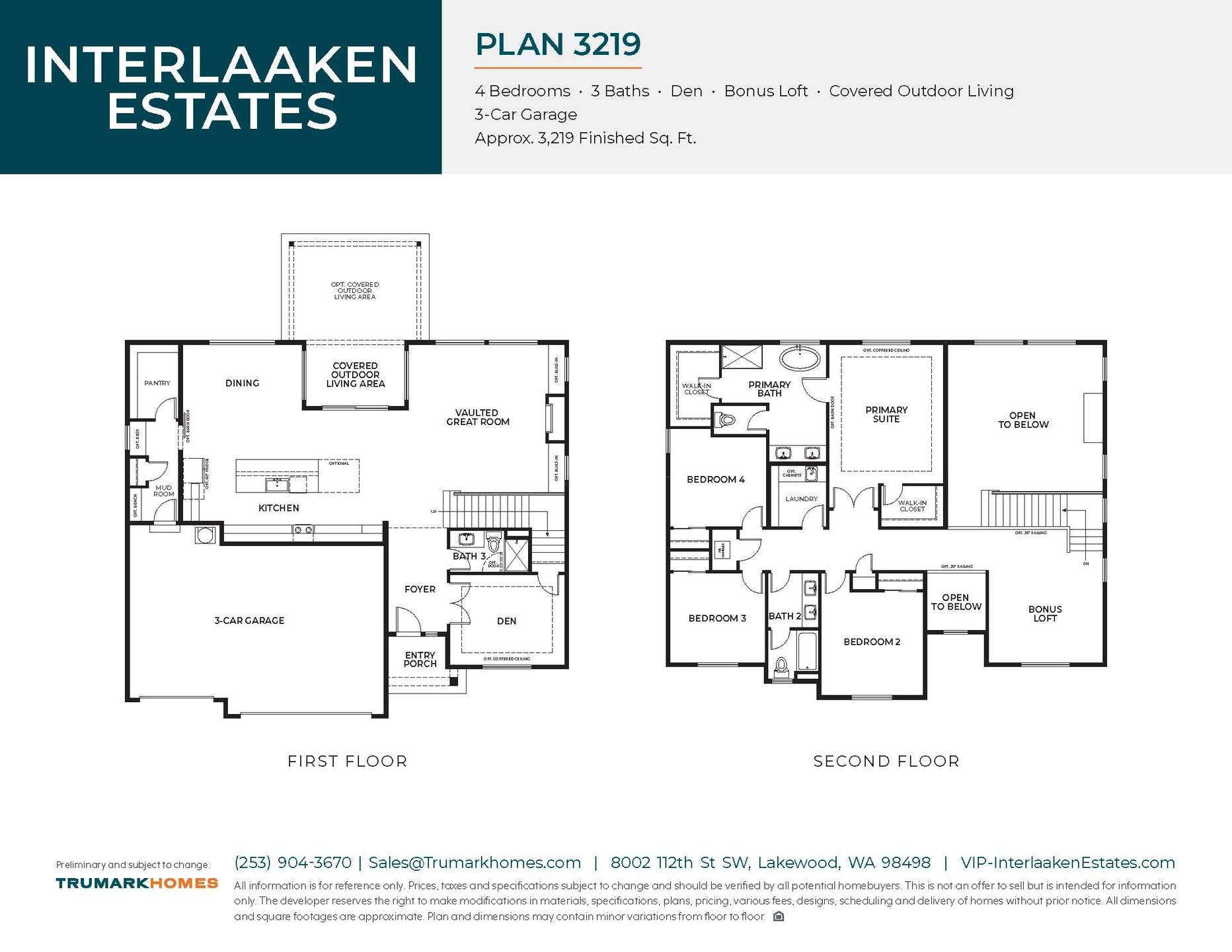 Interlaaken Estates I Plan 3219 | Floor Plan