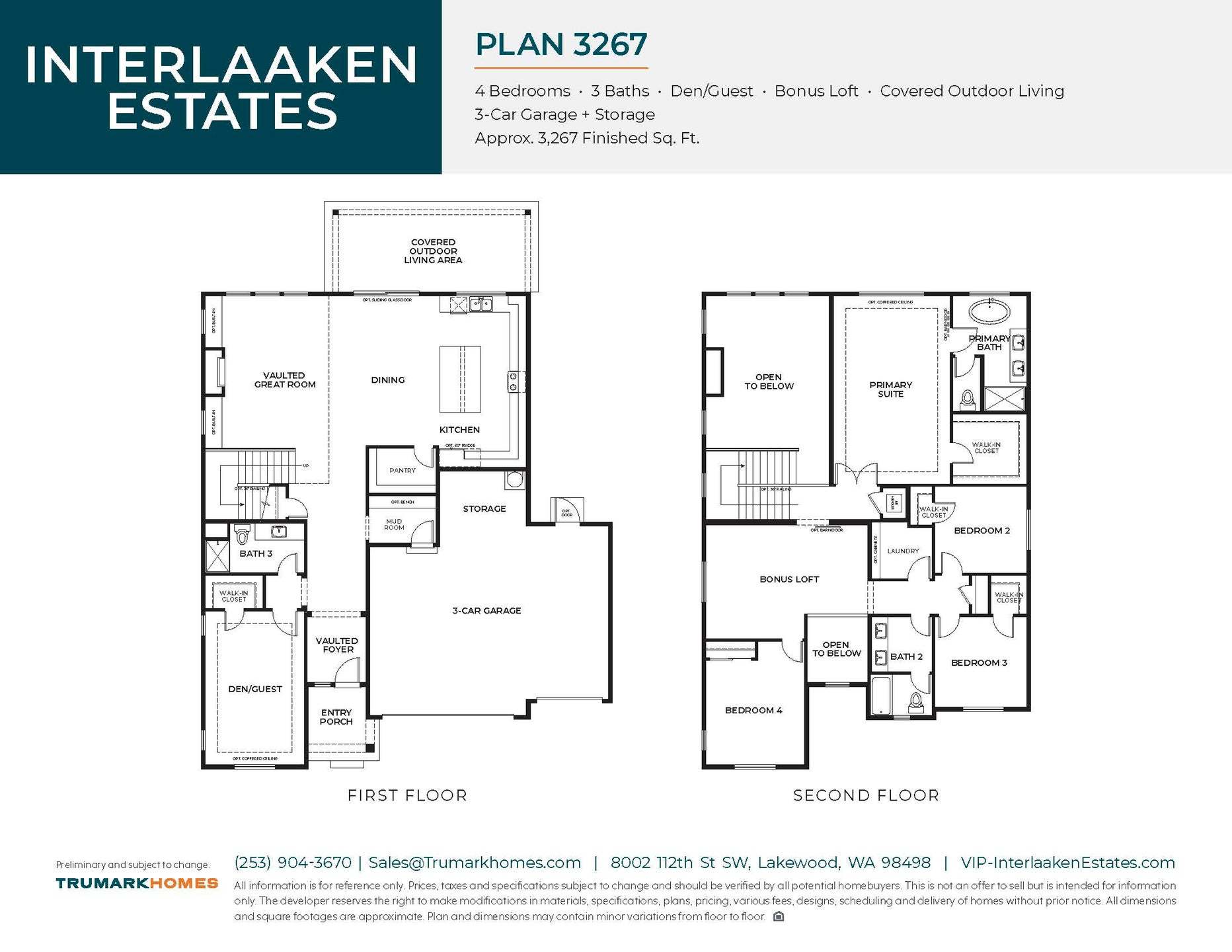 Interlaaken Estates I Plan 3267 | Floor Plan