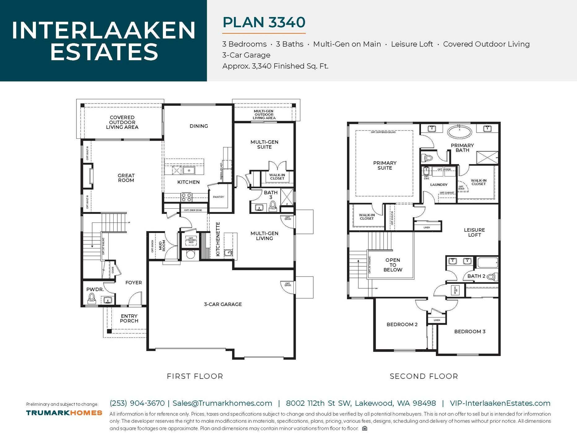 Interlaaken Estates I Plan 3340 | Floor Plan