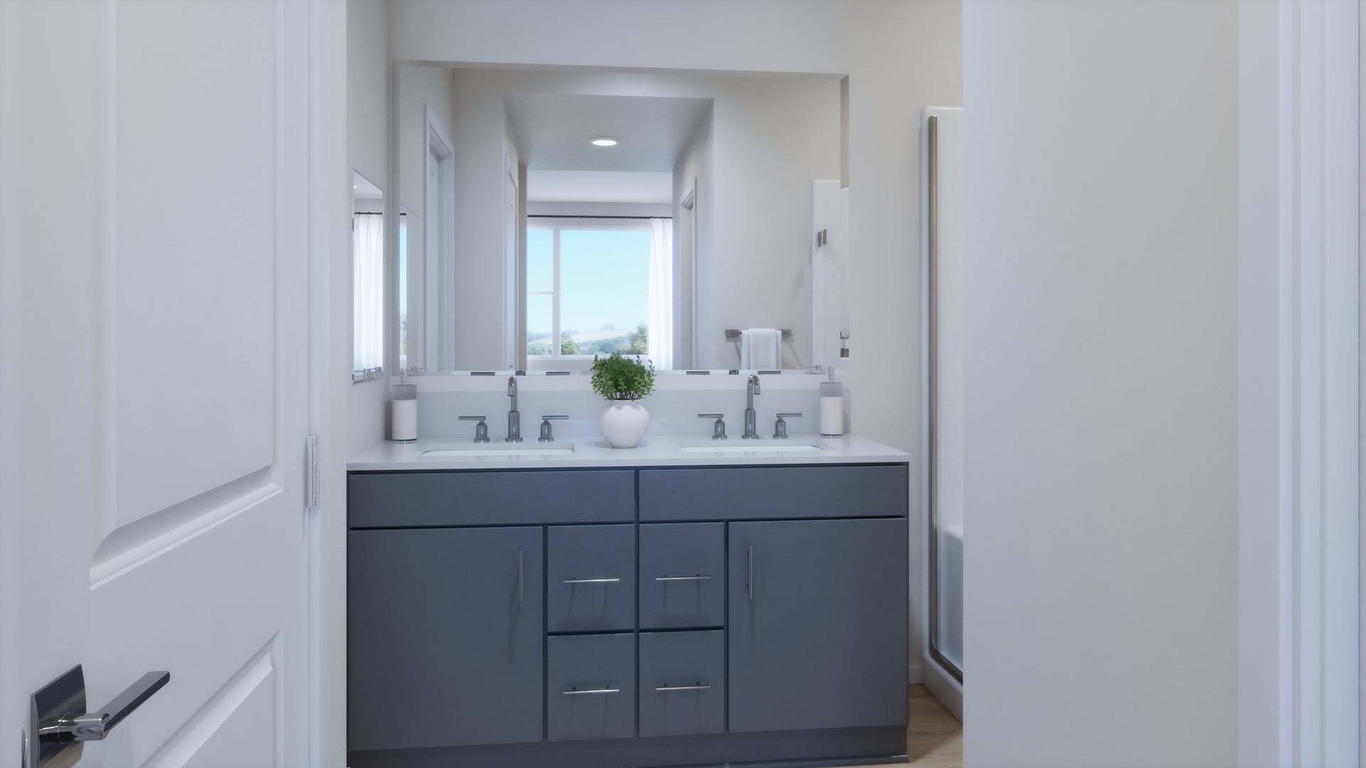 Petal at Florita | Plan 1 | Primary Bathroom | Rendering
