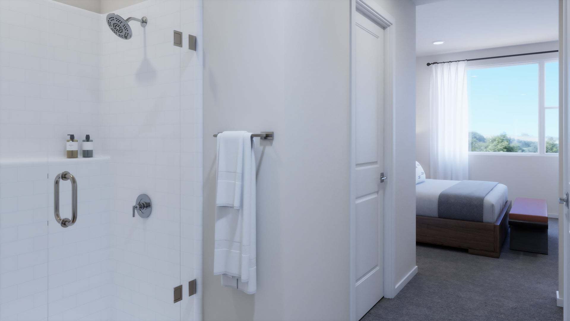 Petal at Florita | Plan 1 | Primary Bathroom | Rendering