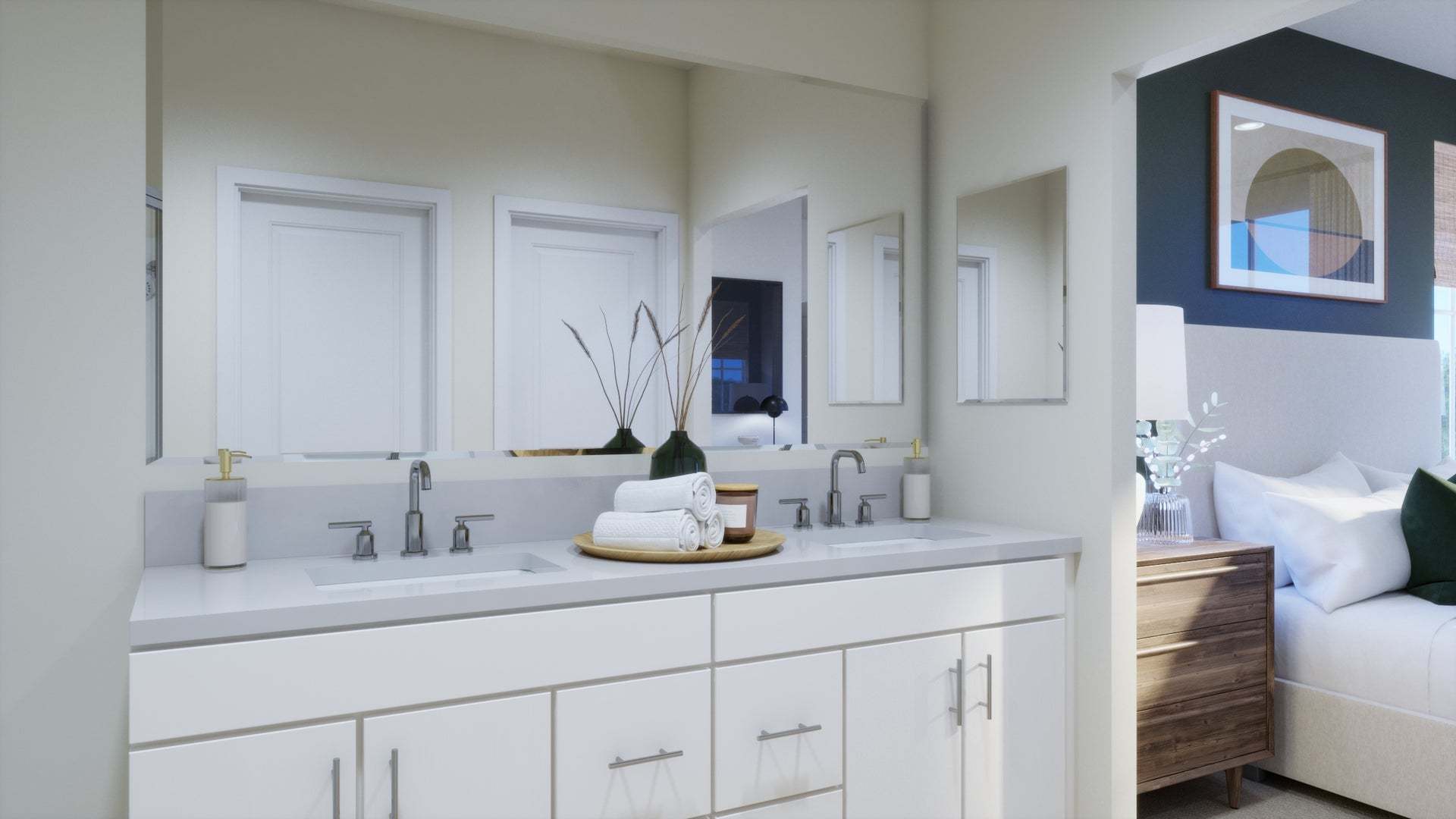 Bloom at Florita | Plan 1 | Primary Bathroom | Rendering