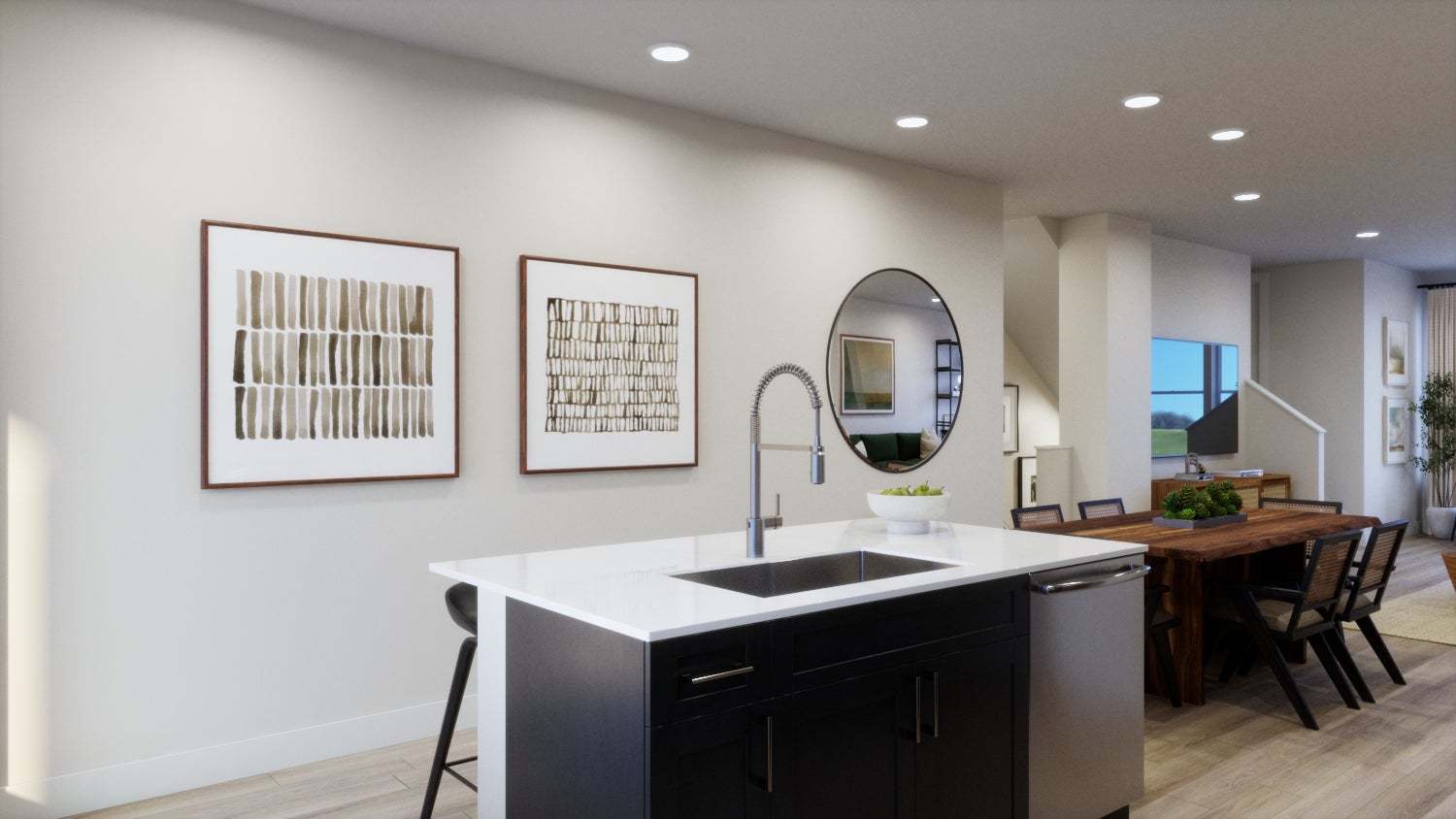 Berkeley Villas in Denver | Virtual Rendering | Plan 1 | Kitchen Dining