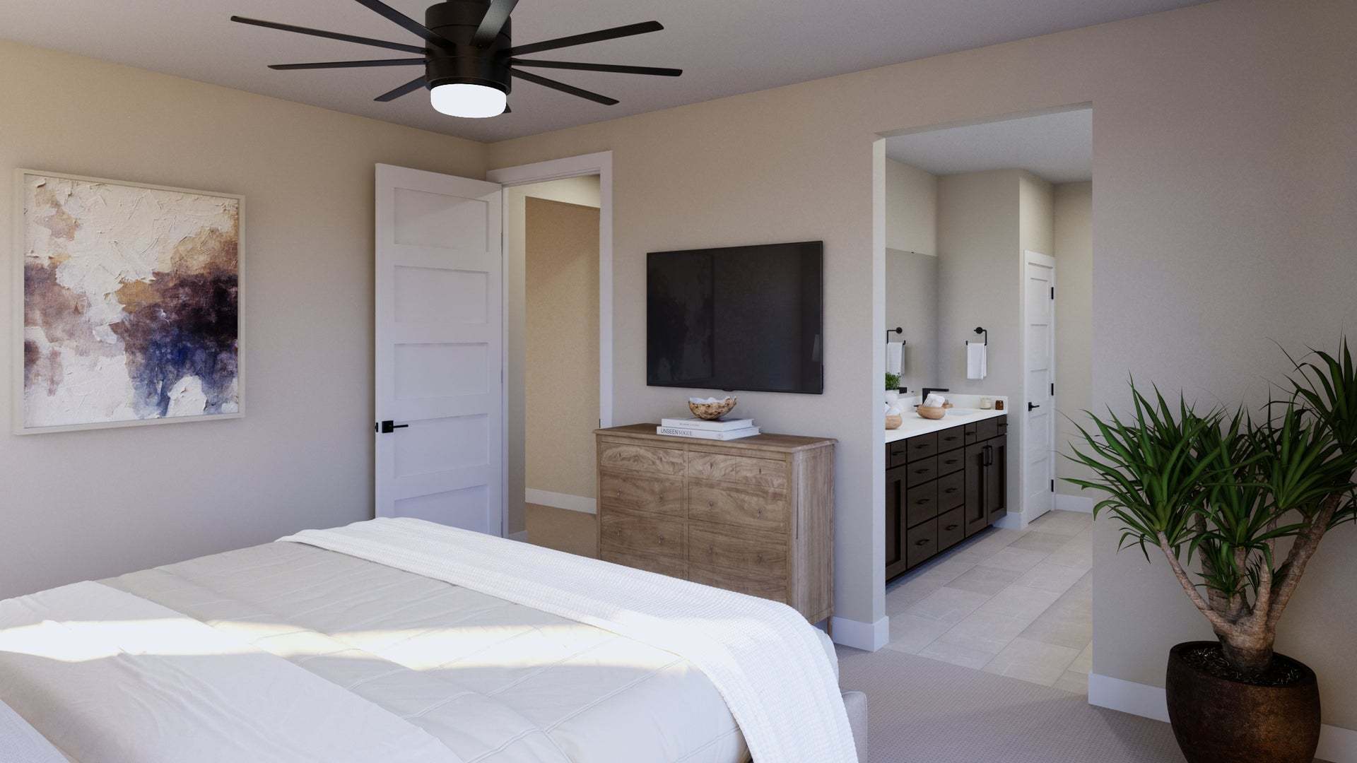 Lyra at Elaris | Plan 1 | Primary Bedroom | Interior Rendering