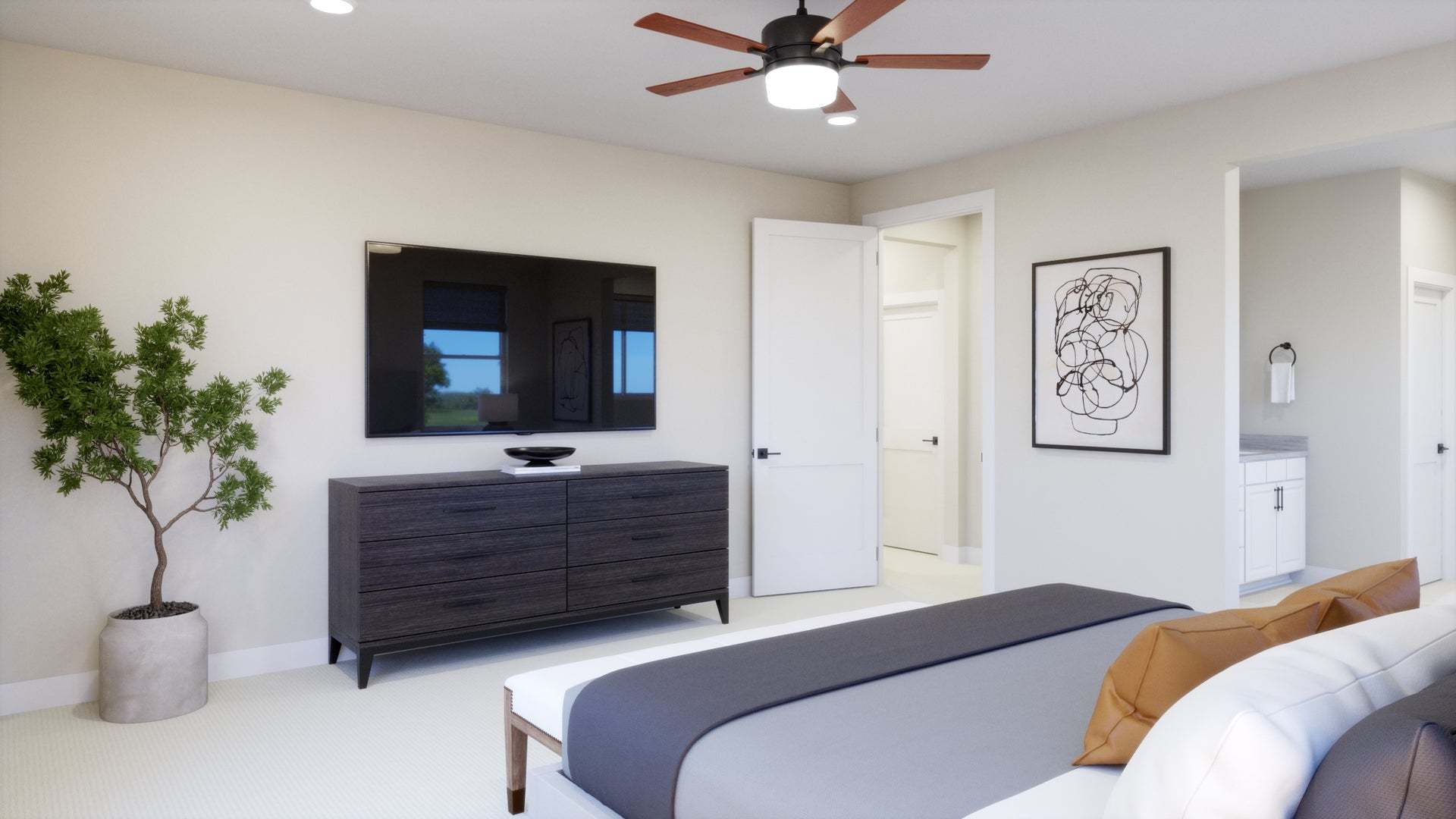 Lyra at Elaris | Plan 2 | Primary Bedroom | Interior Rendering