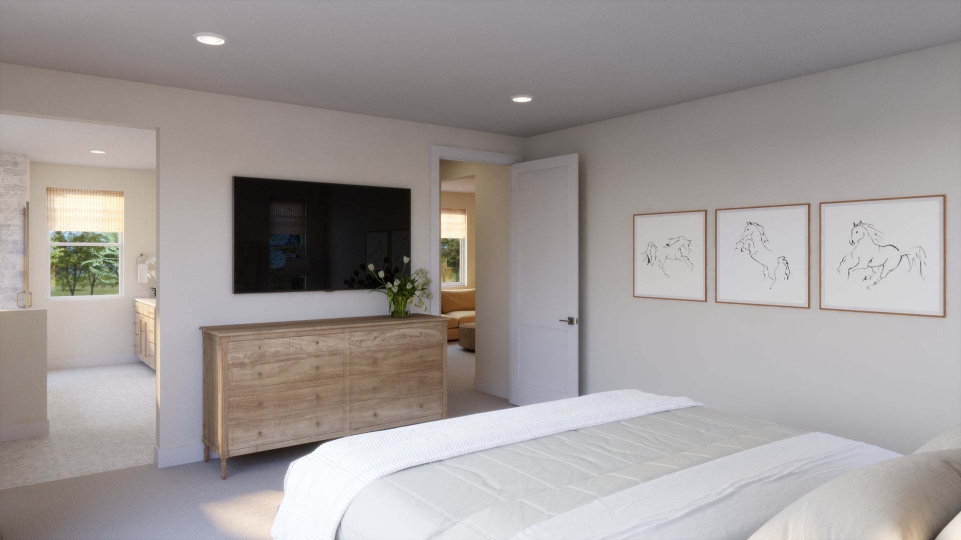Aria at Elaris | Plan 3 | Primary Bedroom | Interior Rendering