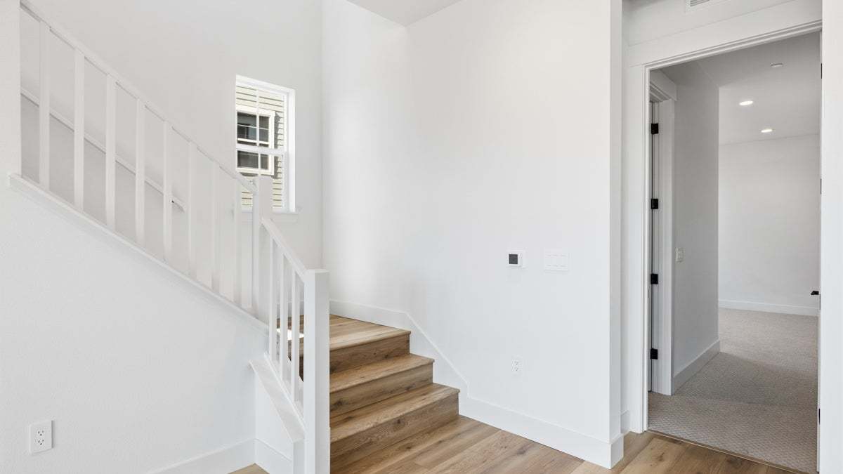 Orchid at Francis Ranch by Trumark Homes I Lot 77 I Stairs and First Floor Bedroom