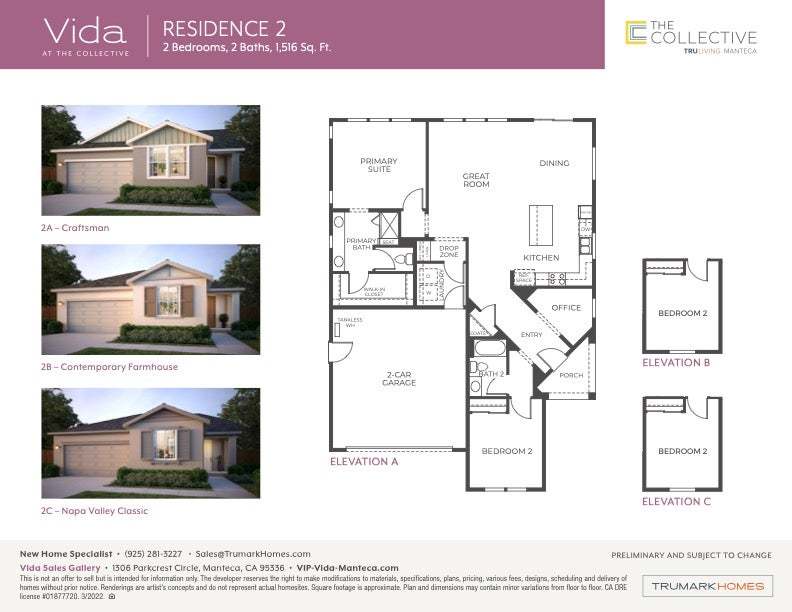 Vida at the Collective | Residence 2 Floor Plan