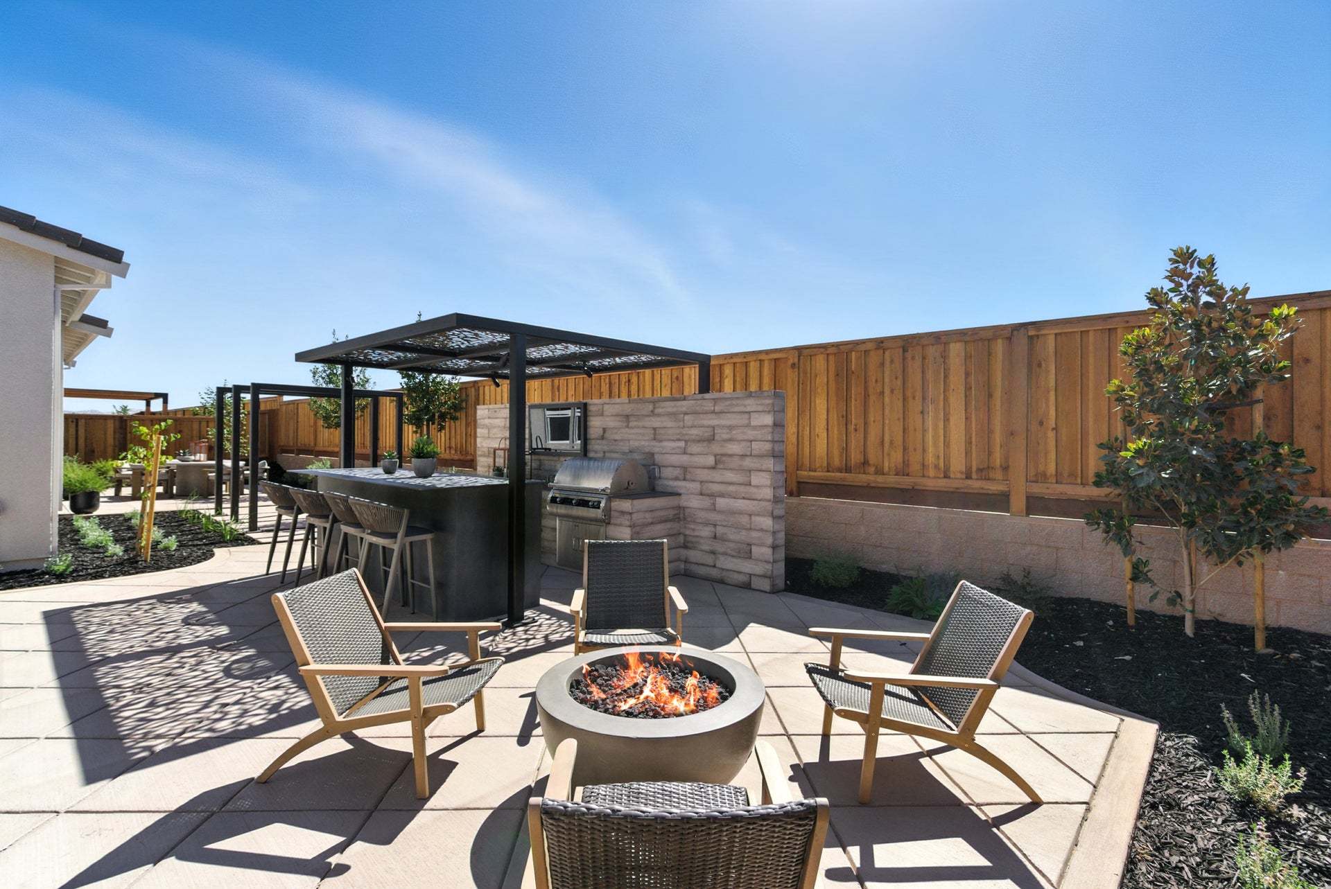 Apricot Estates by Trumark Homes in Brentwood, CA I Residence 2 Model I Backyard