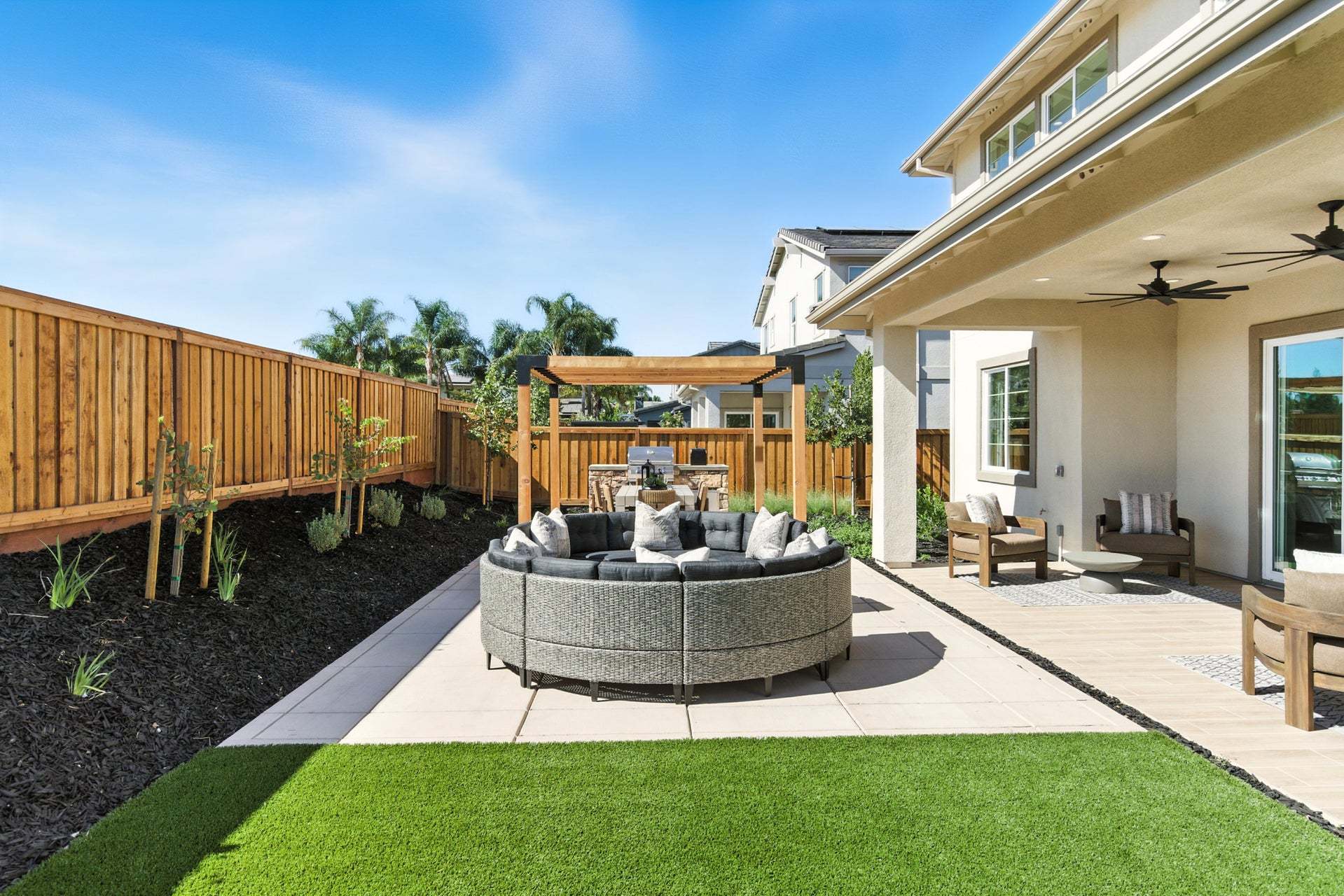 Apricot Estates by Trumark Homes in Brentwood, CA I Residence 3 Model I Backyard