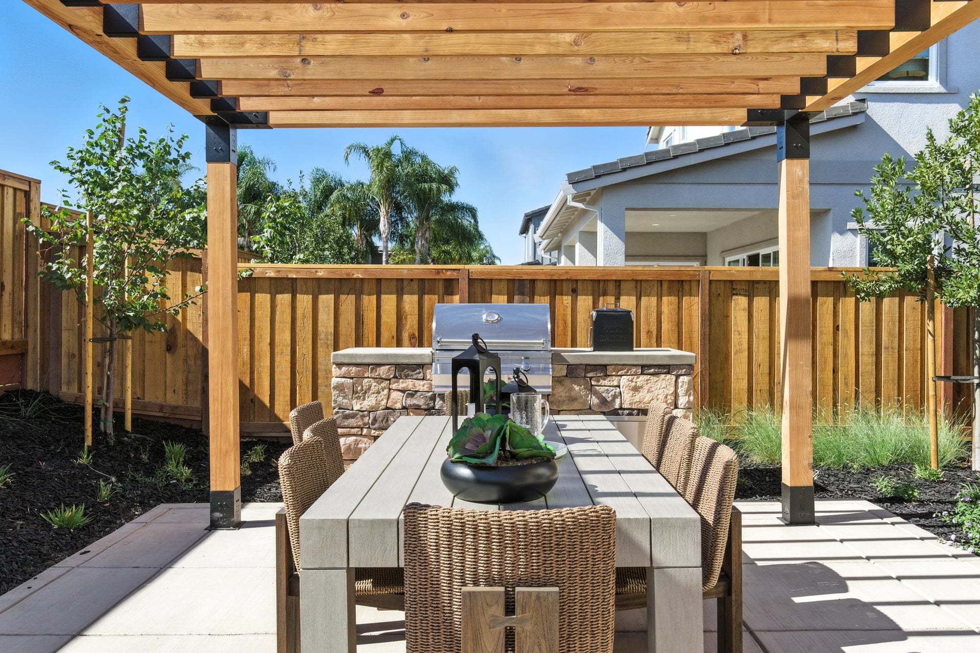 Apricot Estates by Trumark Homes in Brentwood, CA I Residence 3 Model I Backyard