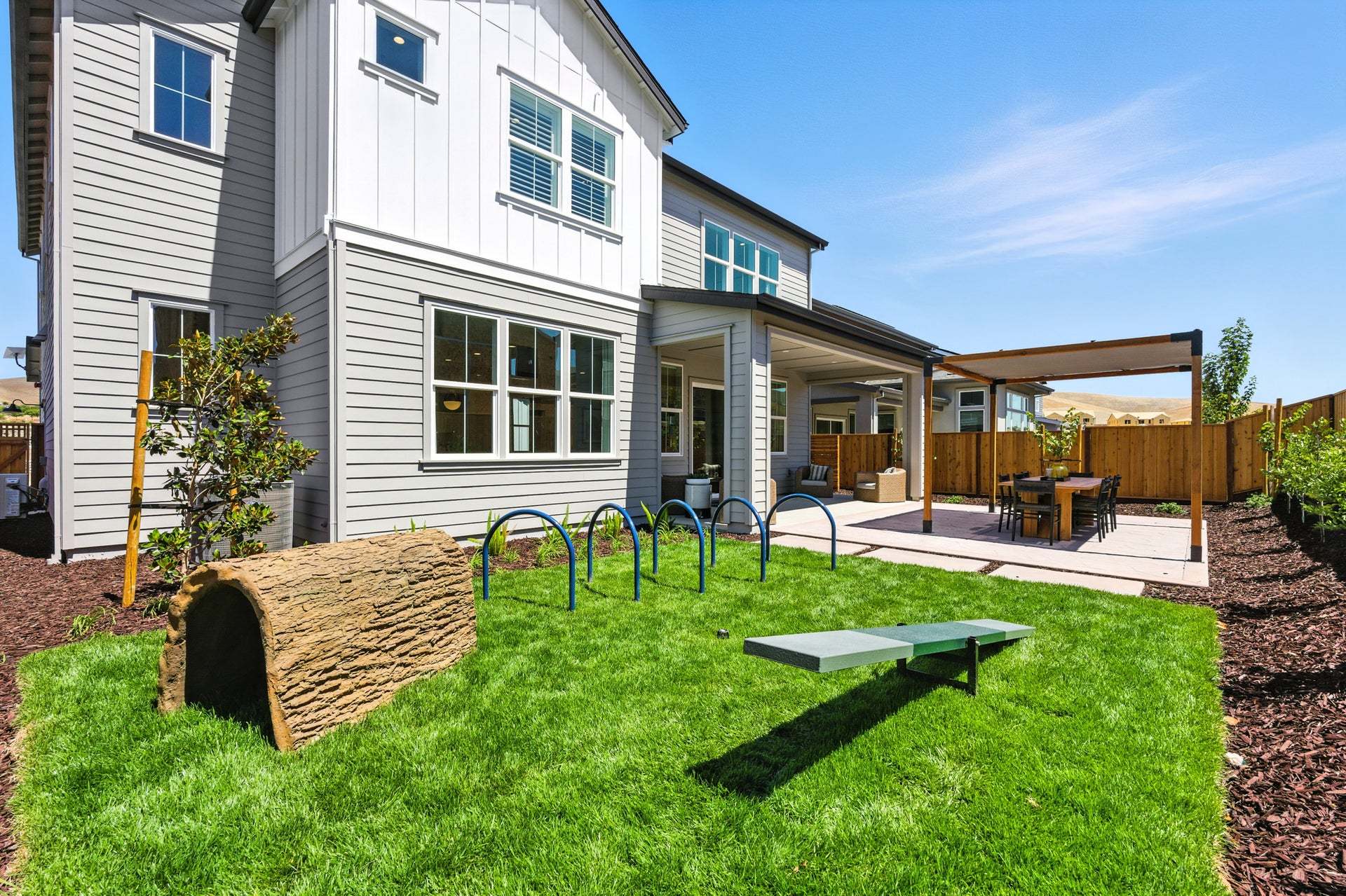 Azure at Francis Ranch by Trumark Homes in Dublin, CA I Residence 1 Model I Backyard