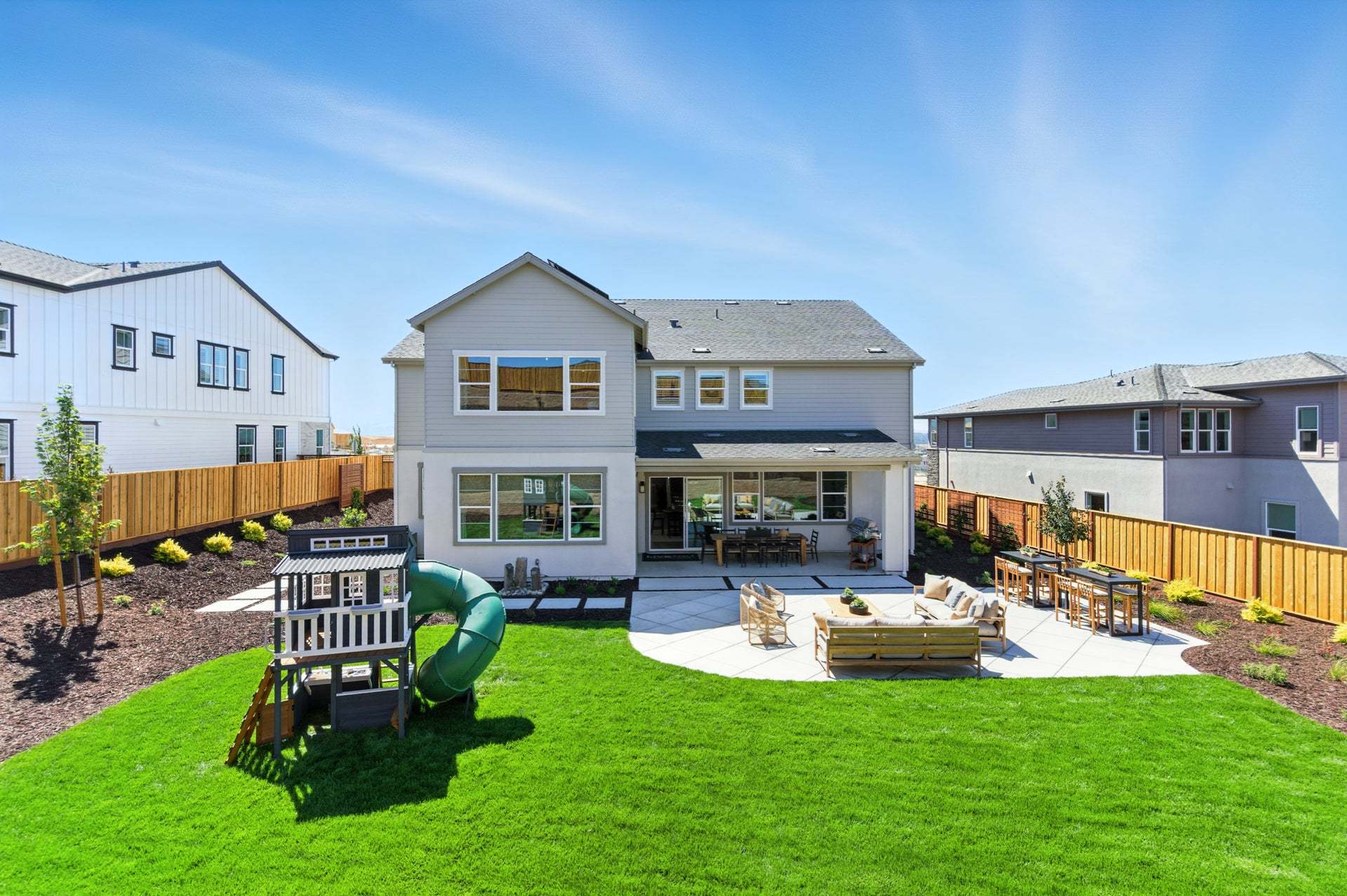 Orchid at Francis Ranch By Trumark Homes in Dublin, CA I Residence 2 Model I Backyard