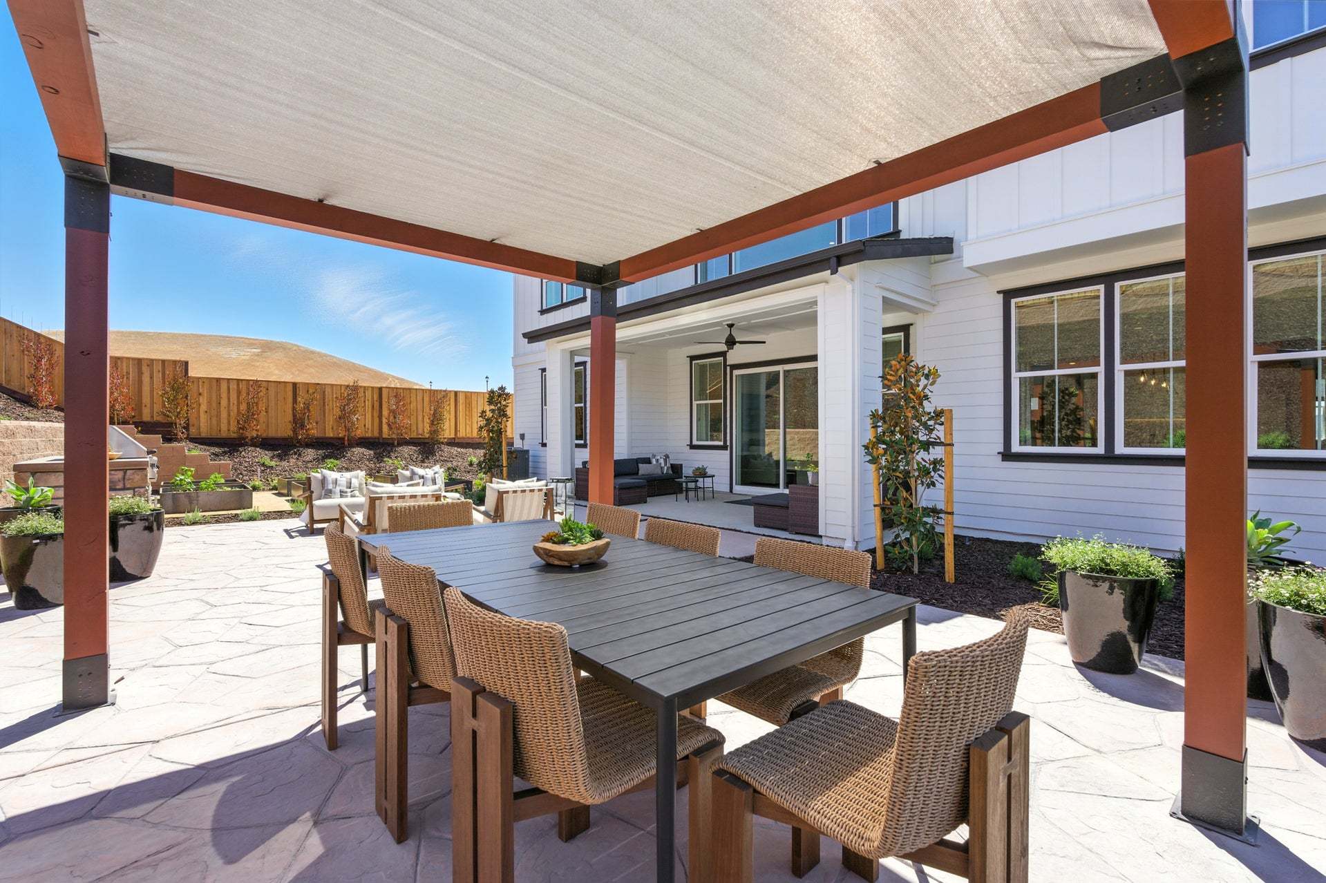 Orchid at Francis Ranch by Trumark Homes in Dublin, CA I Residence 1 Model I Backyard