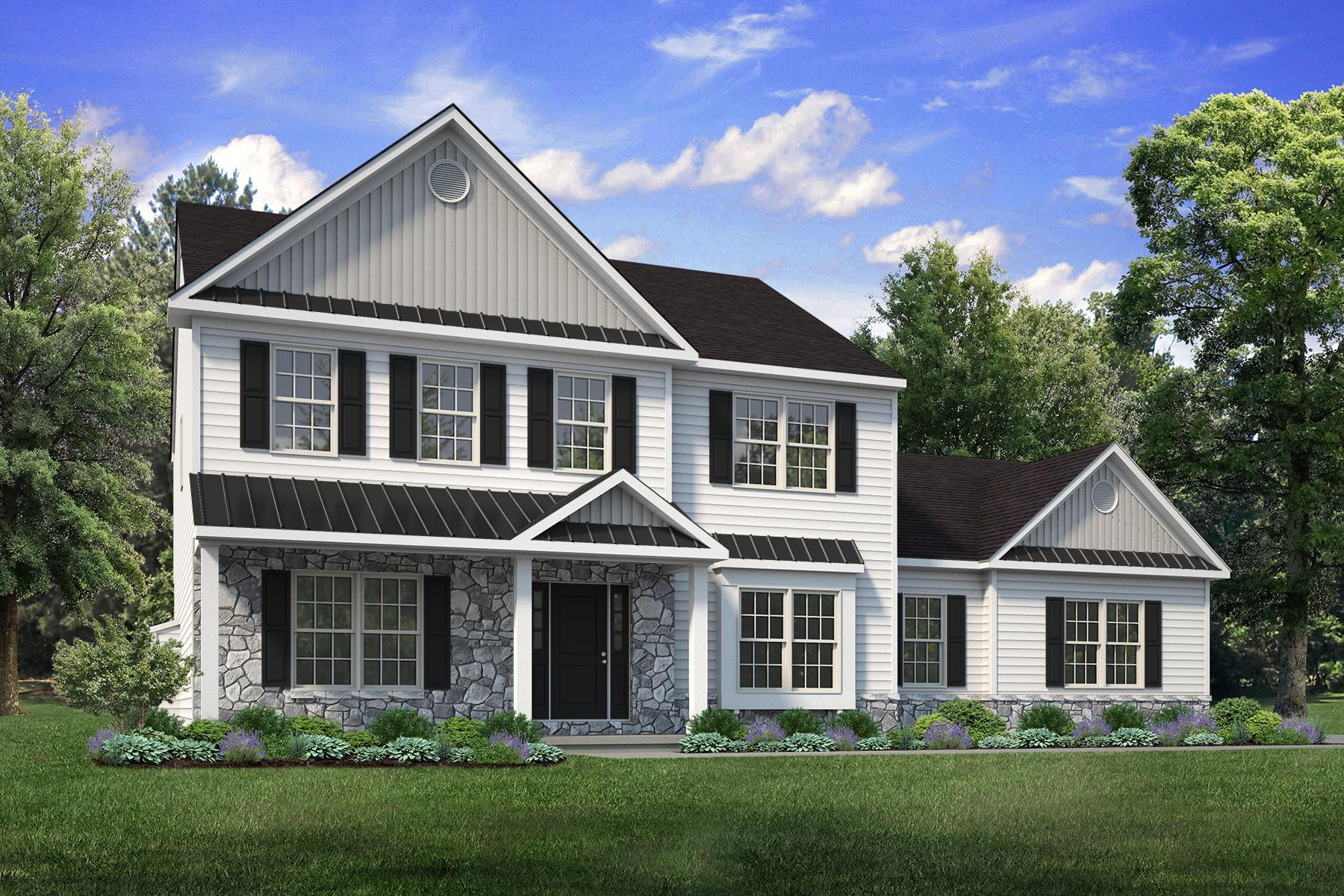 Farmhouse Elevation - Side Entry Garage