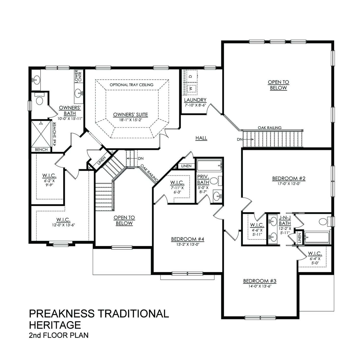 Preakness Traditional Heritage Series- 2nd Floor Plan