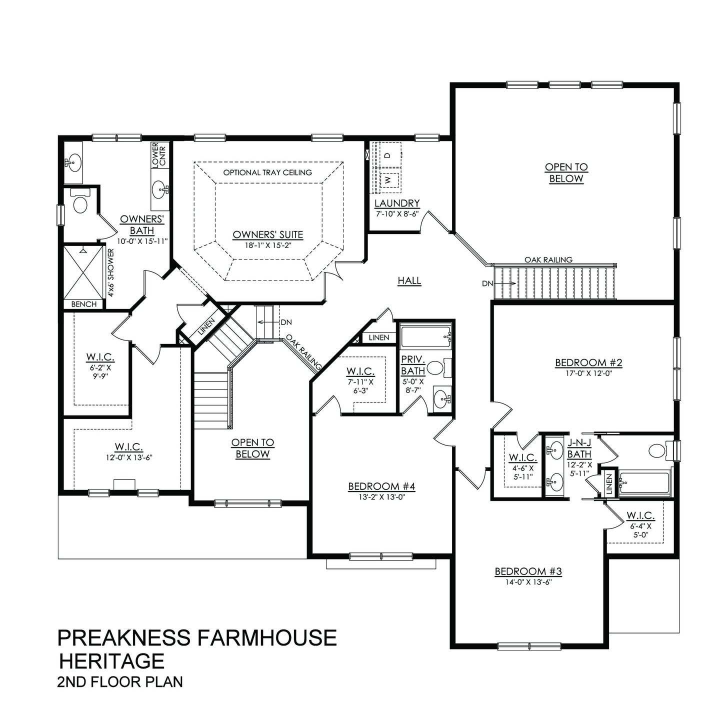 Preakness Farmhouse Heritage Series- 2nd Floor Plan