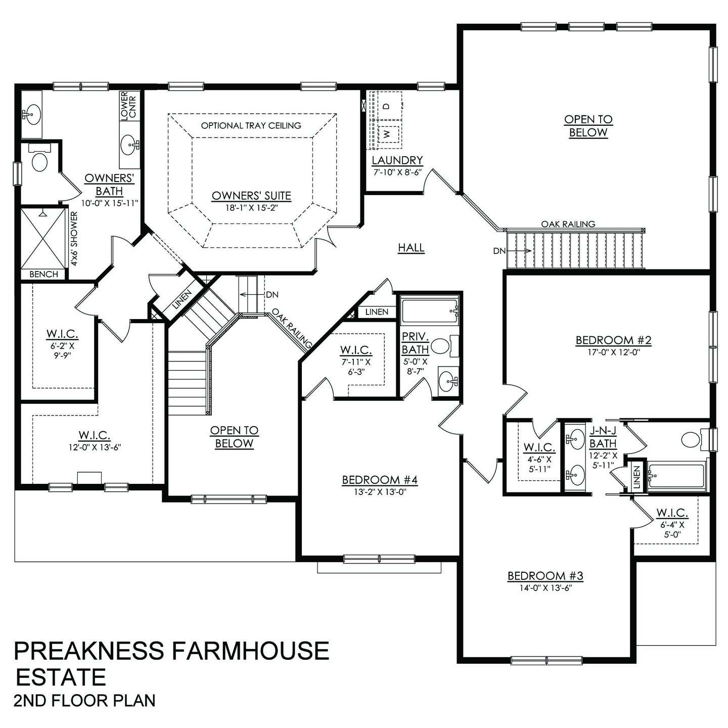 Preakness Farmhouse Estate Series- Second Floor Plan