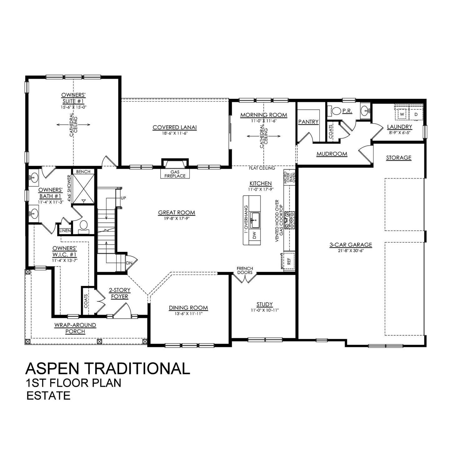 Aspen Traditional Estate Series- 1st Floor Plan