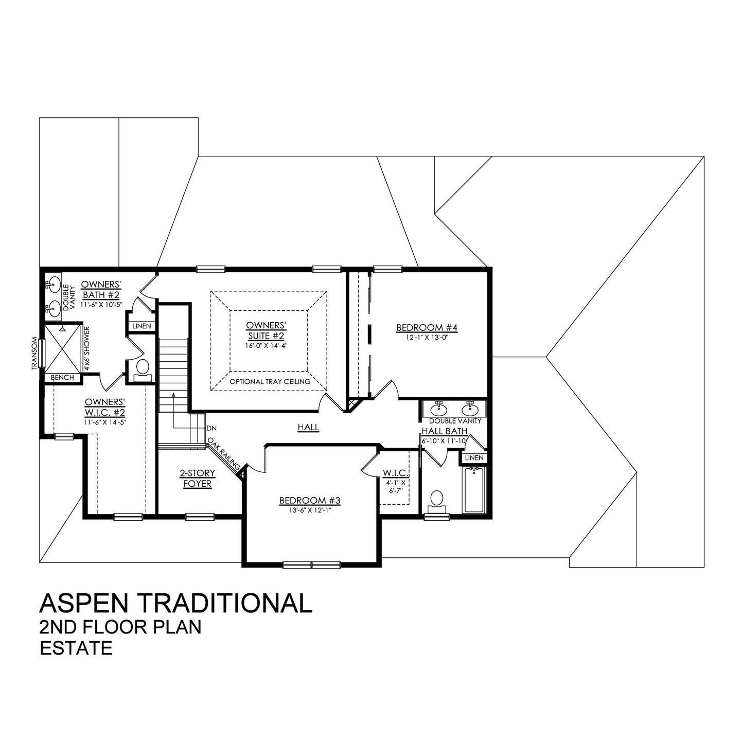 Aspen Traditional Estate Series- Second Floor Plan