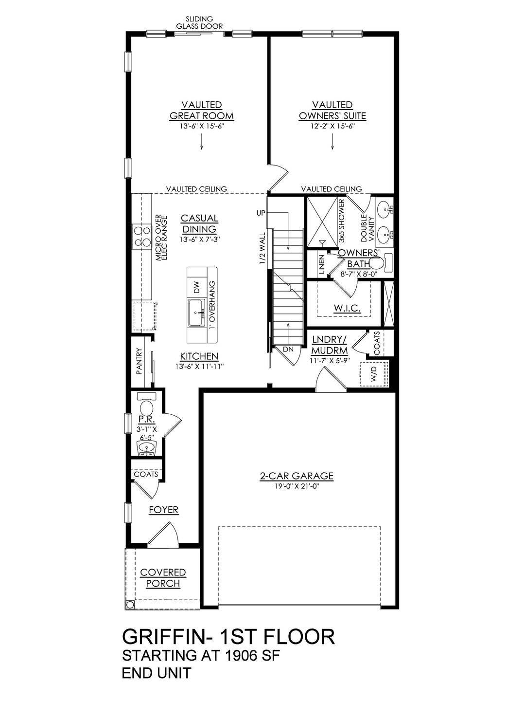 First Floor Plan - End Unit