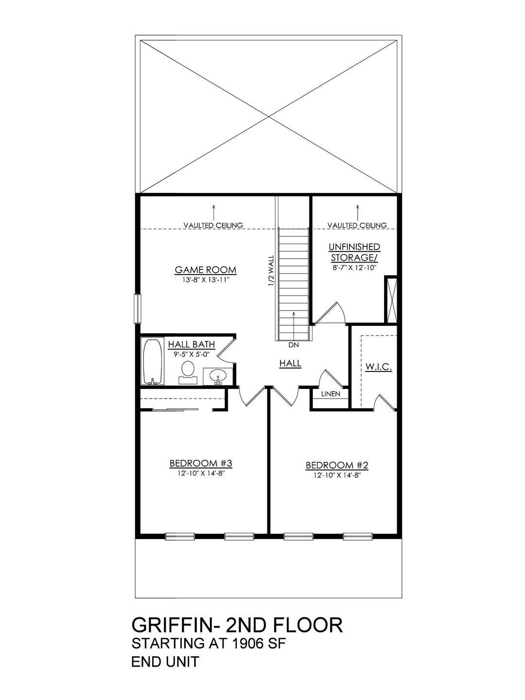 Second Floor Plan - End Unit