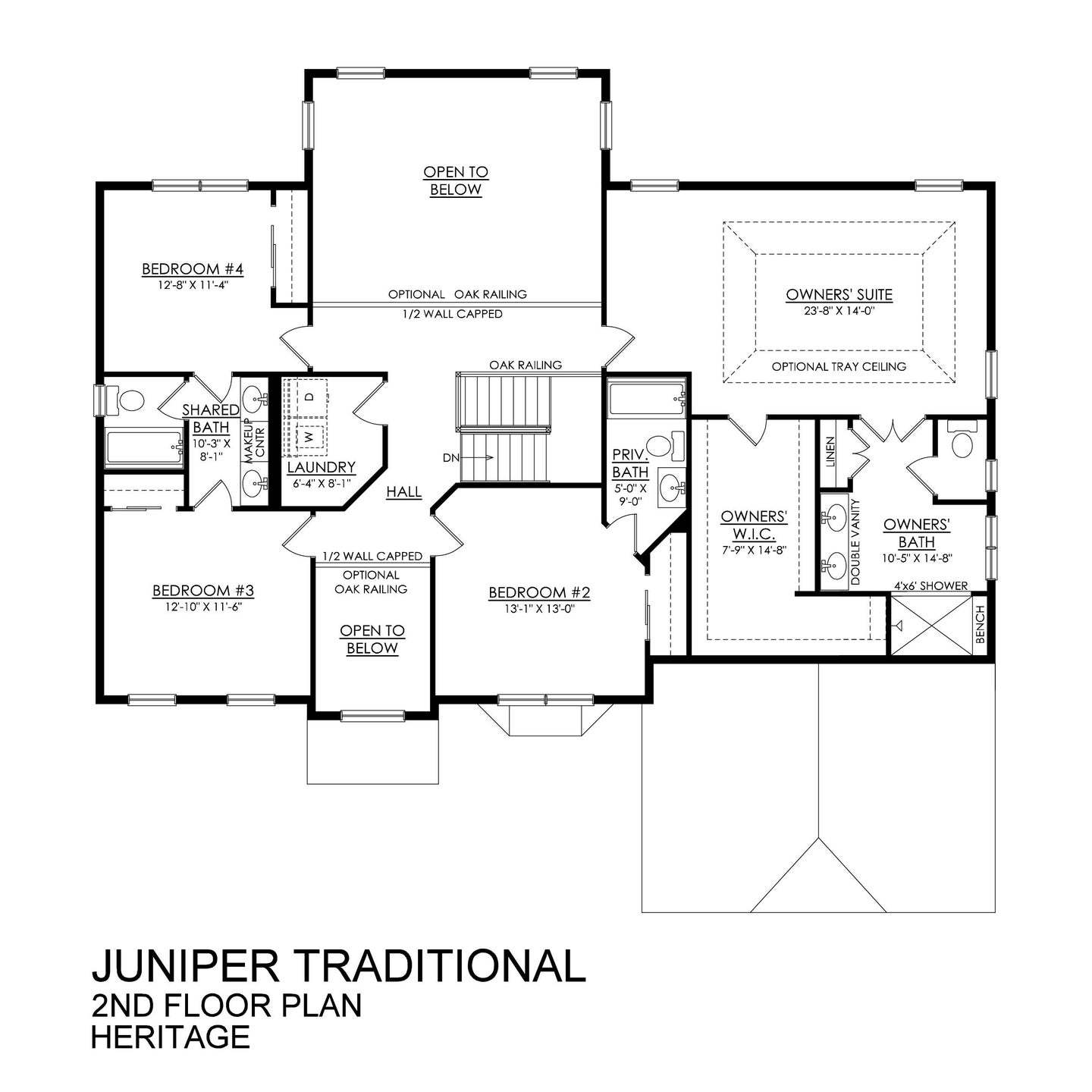 Juniper Traditional Heritage Series- 2nd Floor Plan