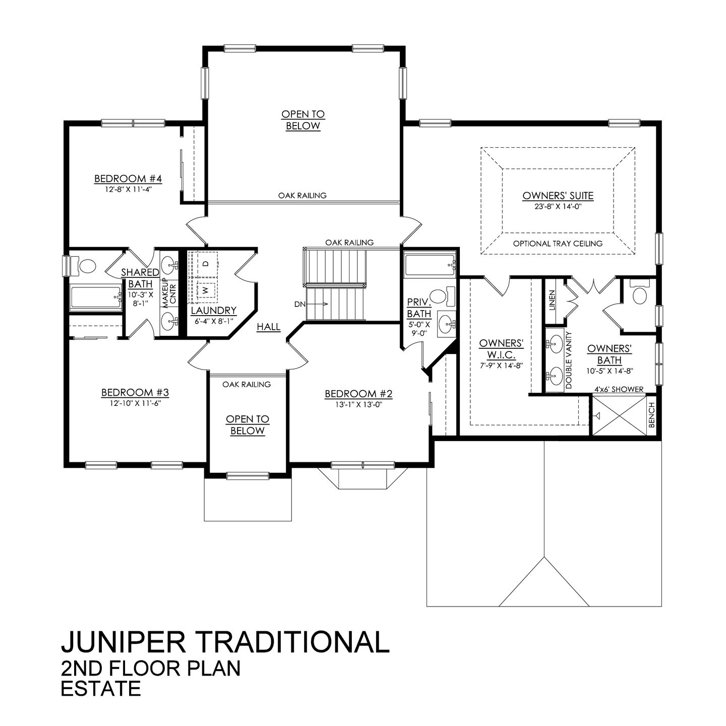 Juniper Traditional Estate Series- 2nd Floor Plan