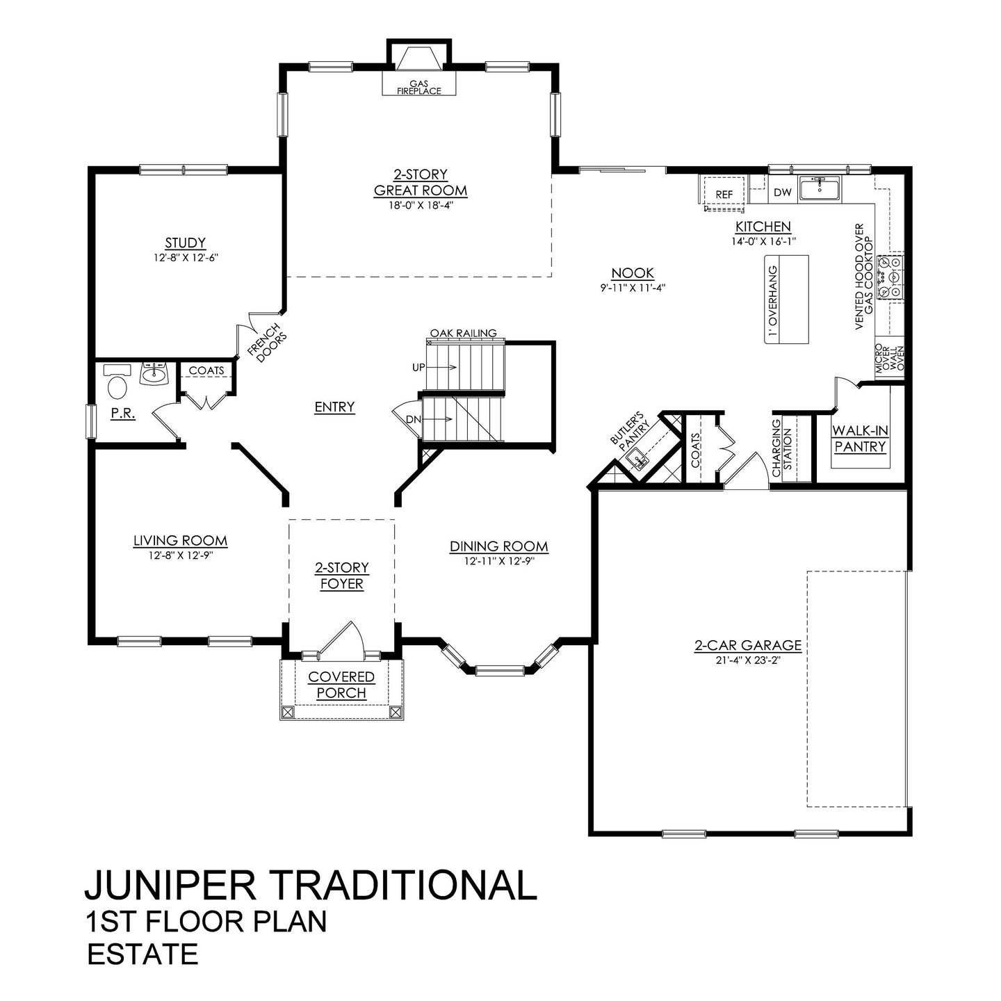 Juniper Traditional Estate Series- 1st Floor Plan