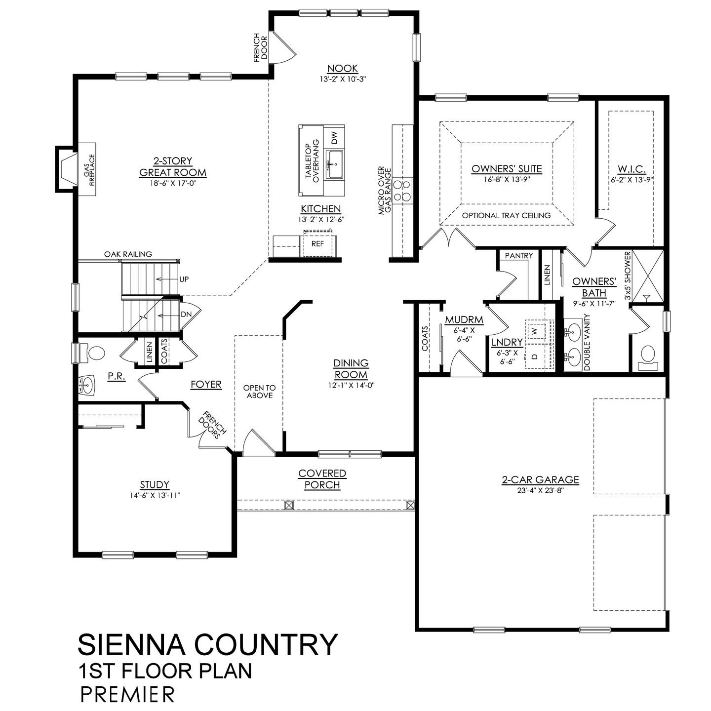 Sienna Country Premier Series- 1st Floor Plan
