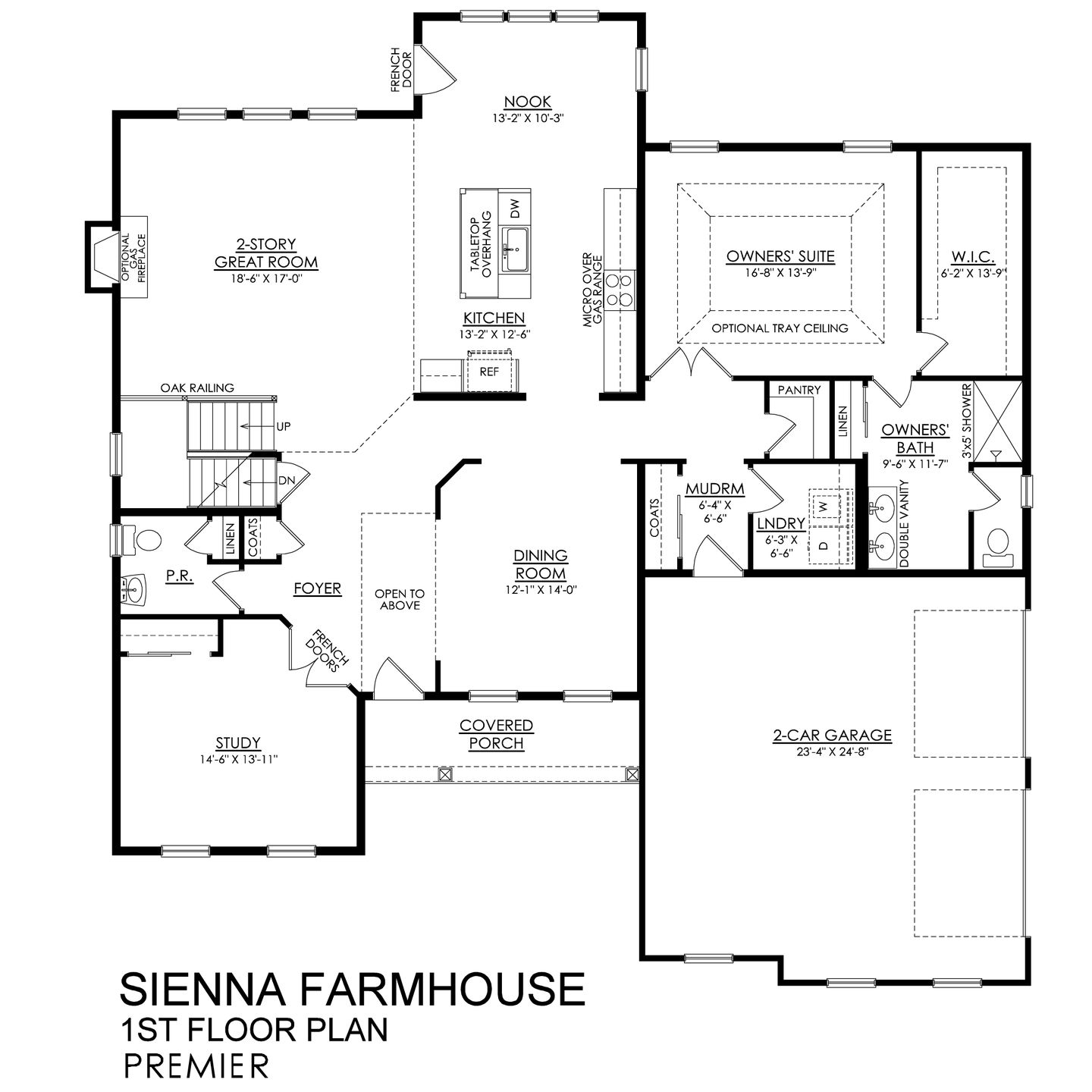 Sienna Farmhouse Premier Series- 1st Floor Plan