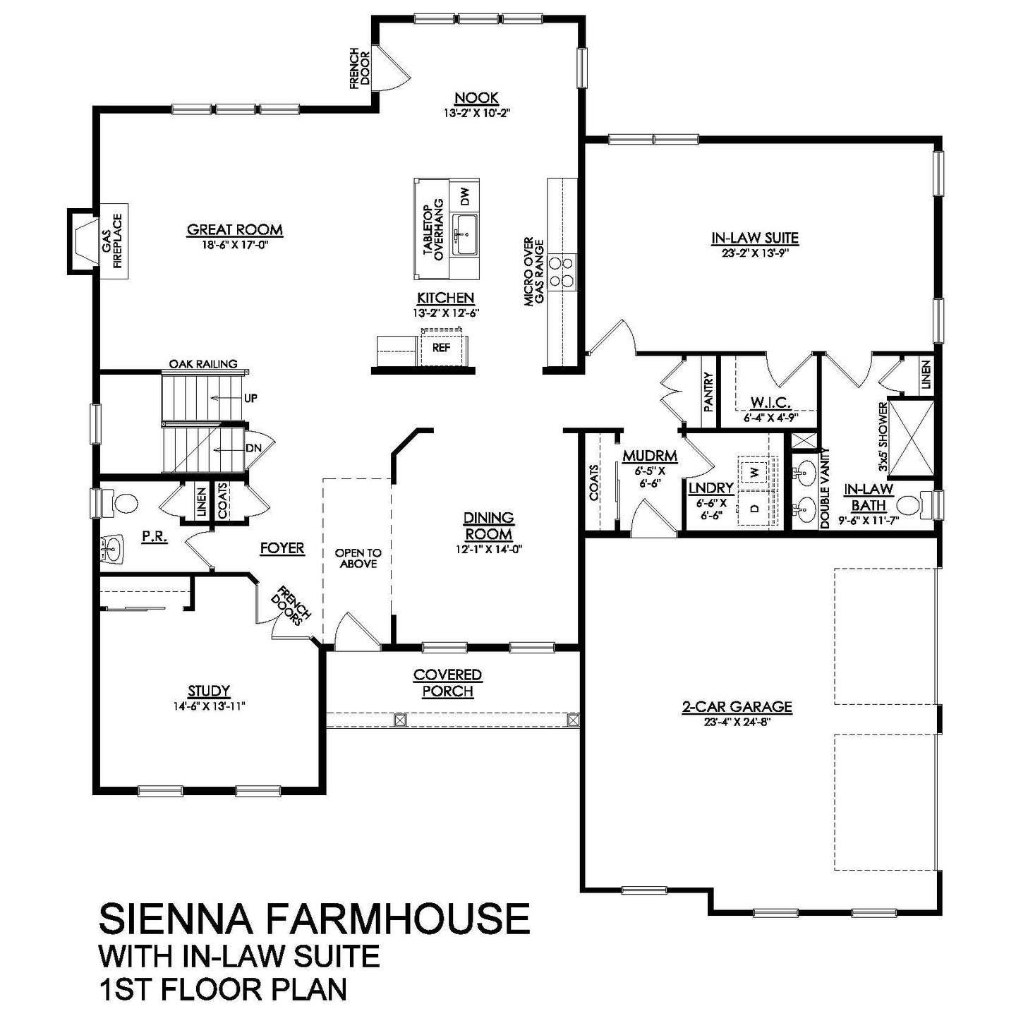 Farmhouse with In-Law Suite 1st Floor Plan