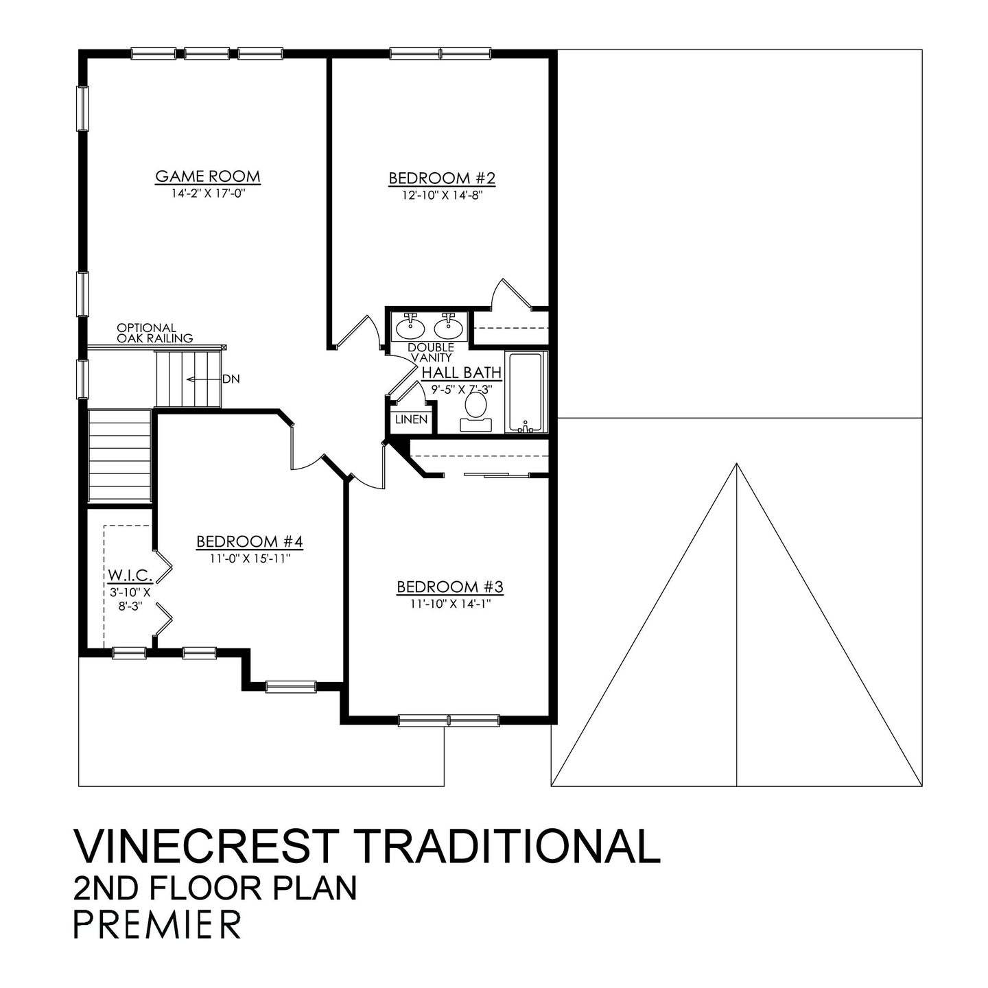 Vinecrest Traditional Premier Series - 2nd Floor Plan