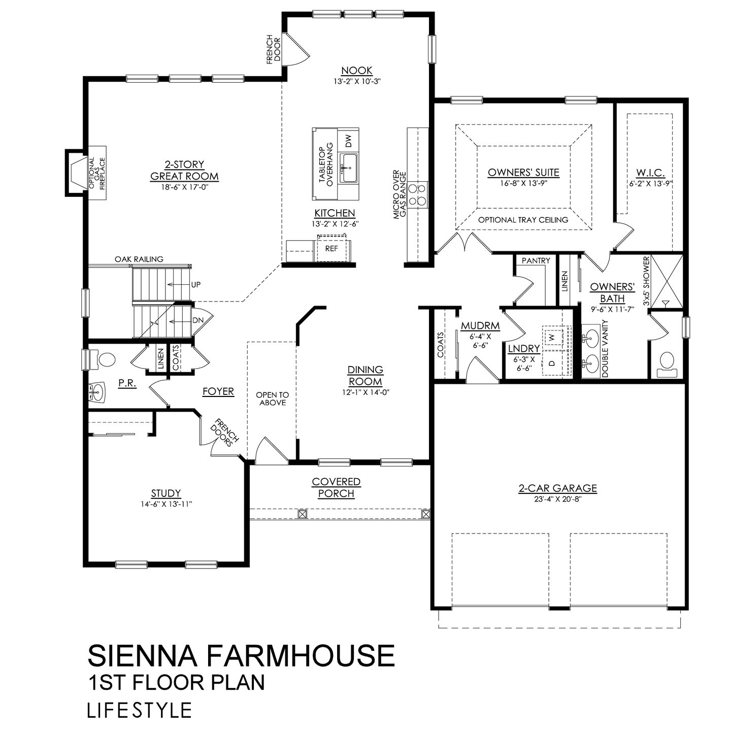 Sienna Farmhouse Lifestyle Series- 1st Floor Plan