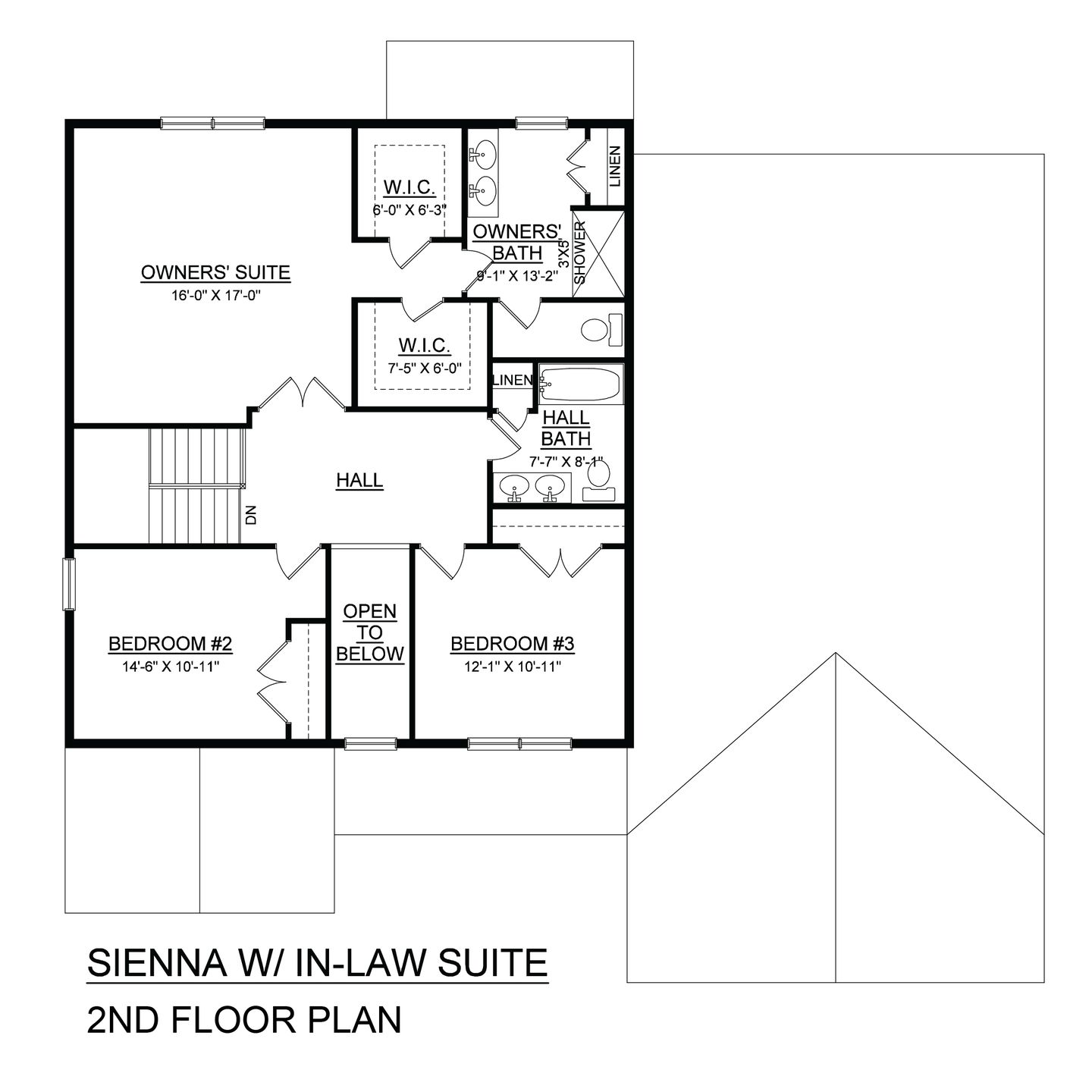 Sienna Country with Optional In-Law Suite - 2nd Floor Plan