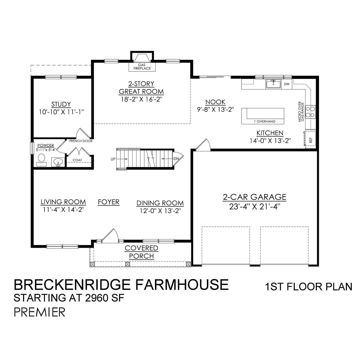 Breckenridge Farmhouse Premier Series - 1st Floor Plan