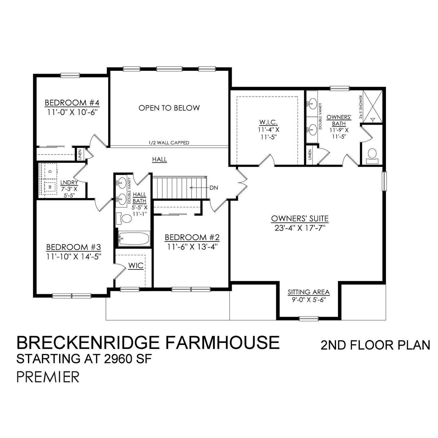 Breckenridge Farmhouse Premier Series - 2nd Floor Plan