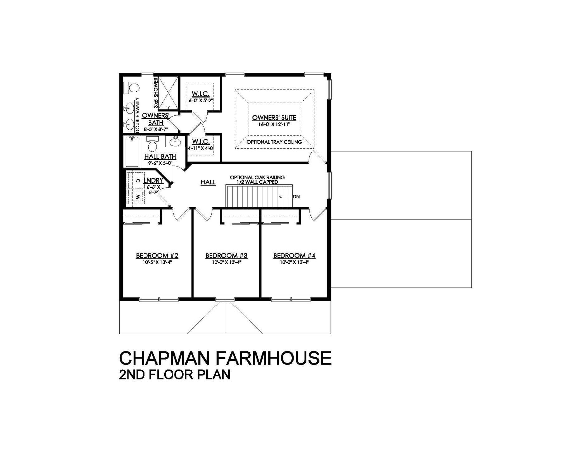 Chapman Farmhouse Base - 2nd Floor Plan