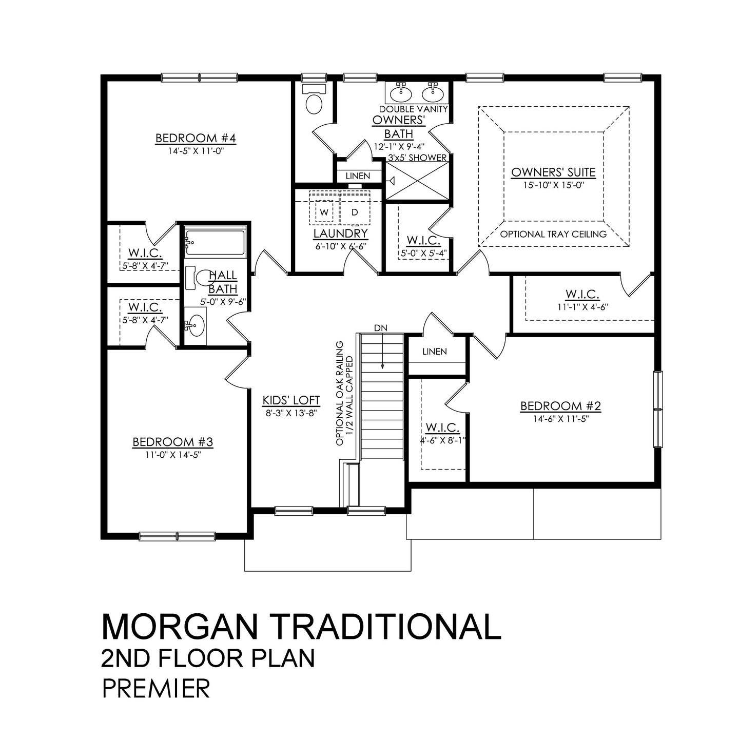 Morgan Traditional Premier Series - Second Floor Plan