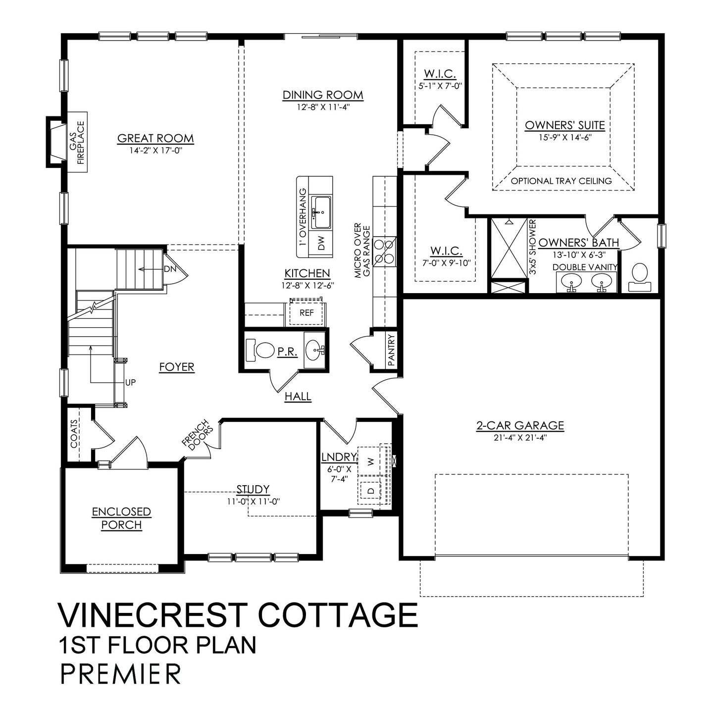 Vinecrest Cottage Premier Series - 1st Floor Plan