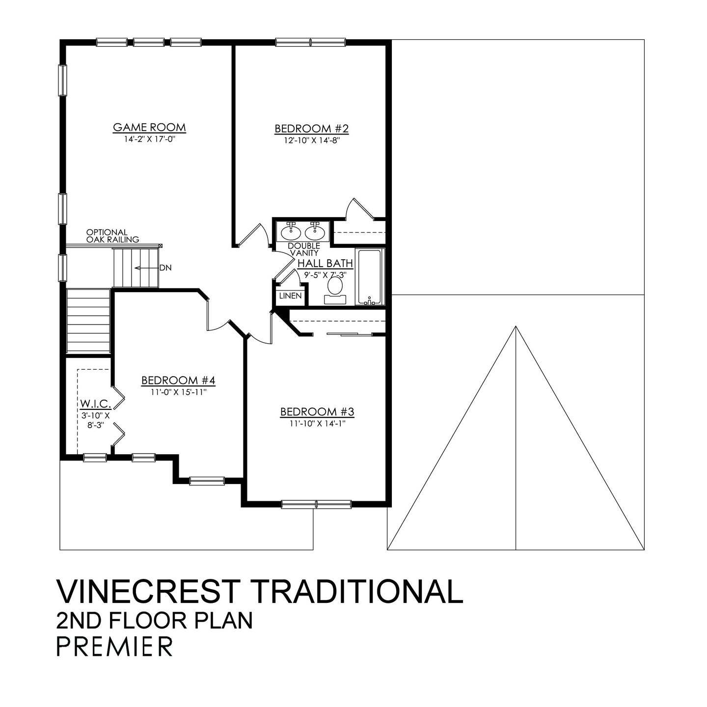 Vinecrest Traditional Premier Series - 2nd Floor Plan