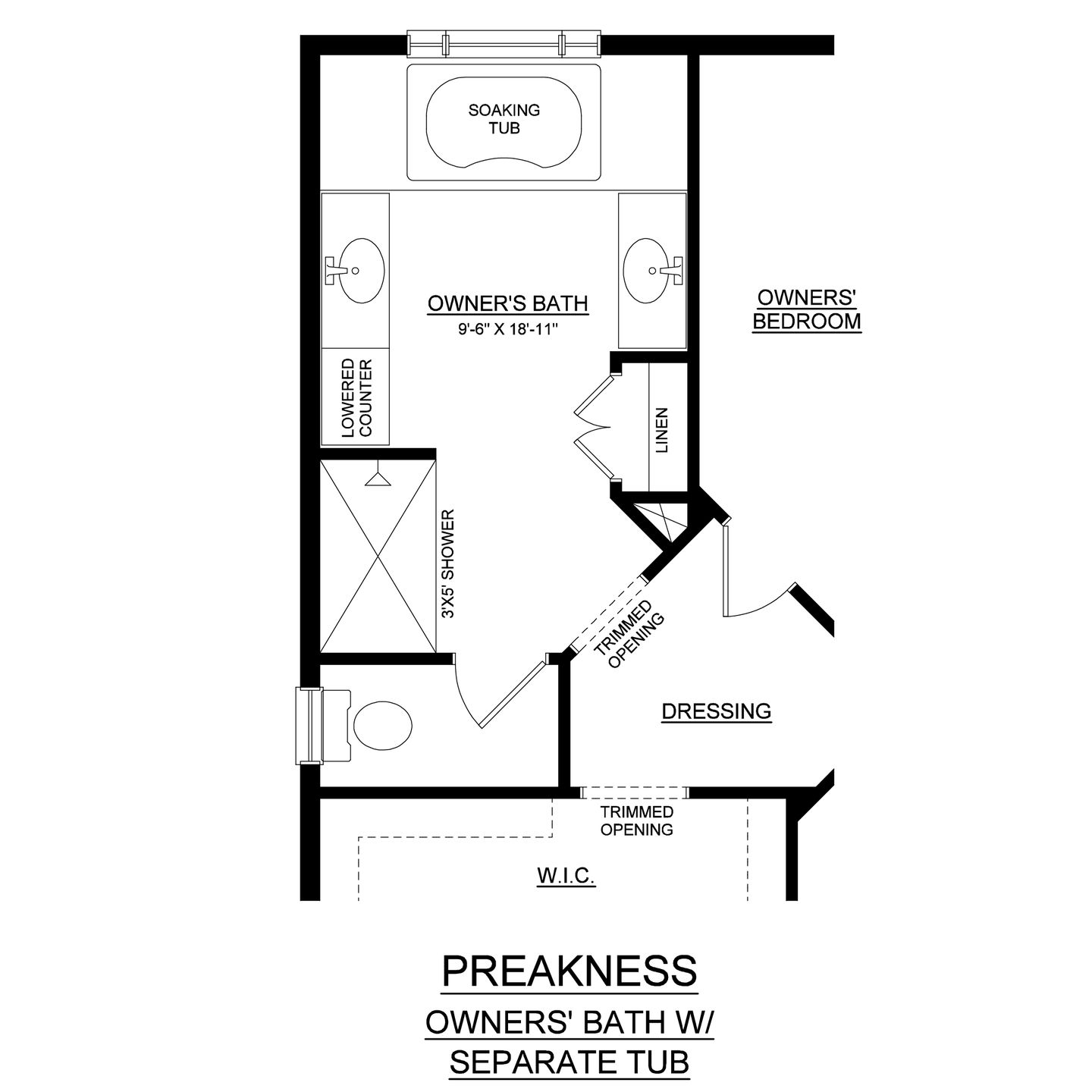 Preakness Optional Owners' Bath with Tub