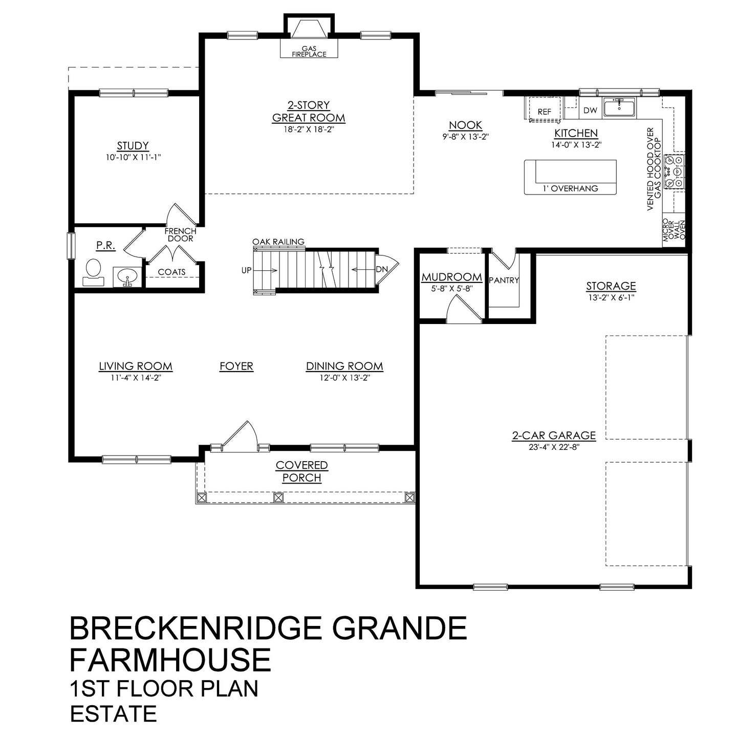 Breckenridge Grande Farmhouse Estate Series- 1st Floor Plan