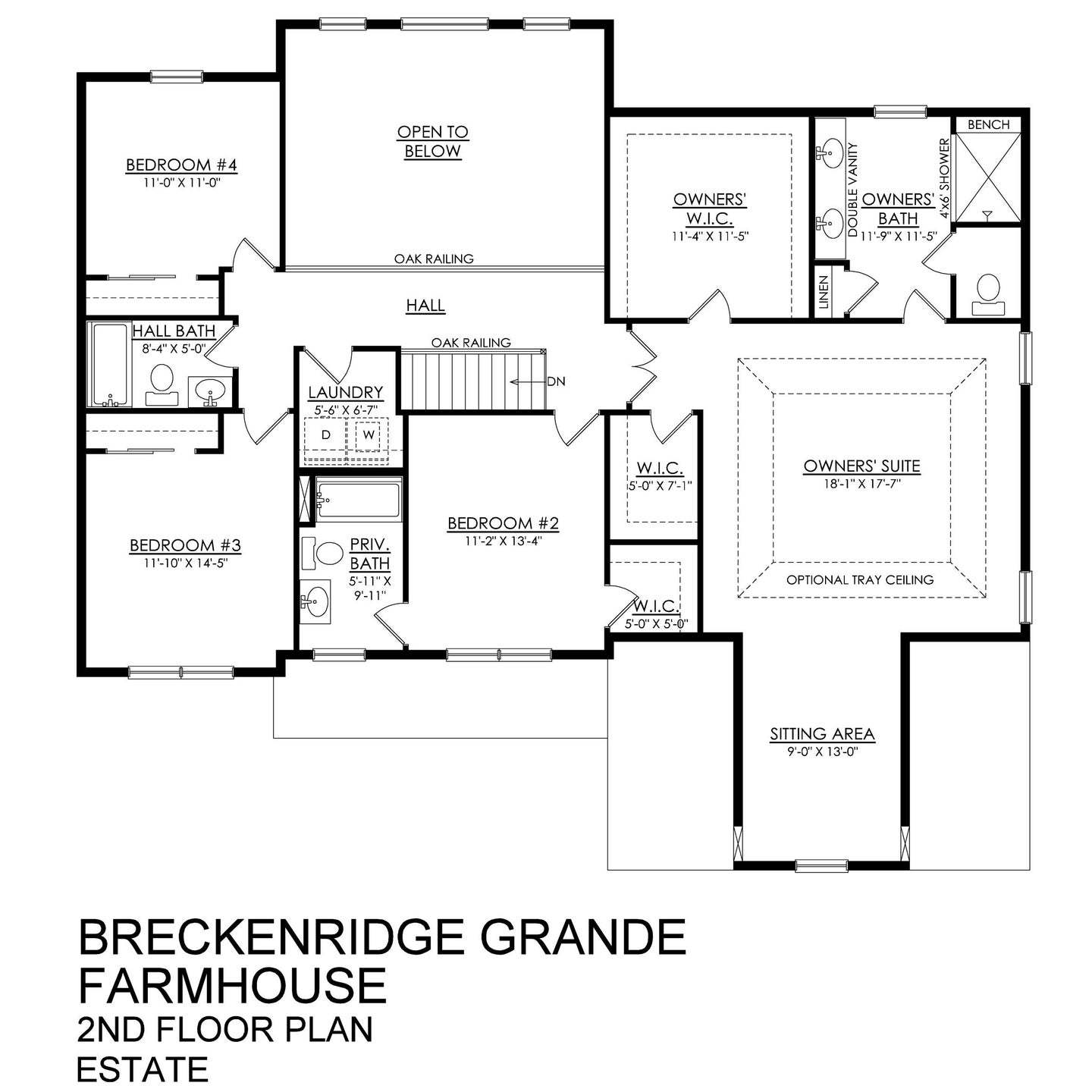 Breckenridge Grande Farmhouse Estate Series- 2nd Floor Plan