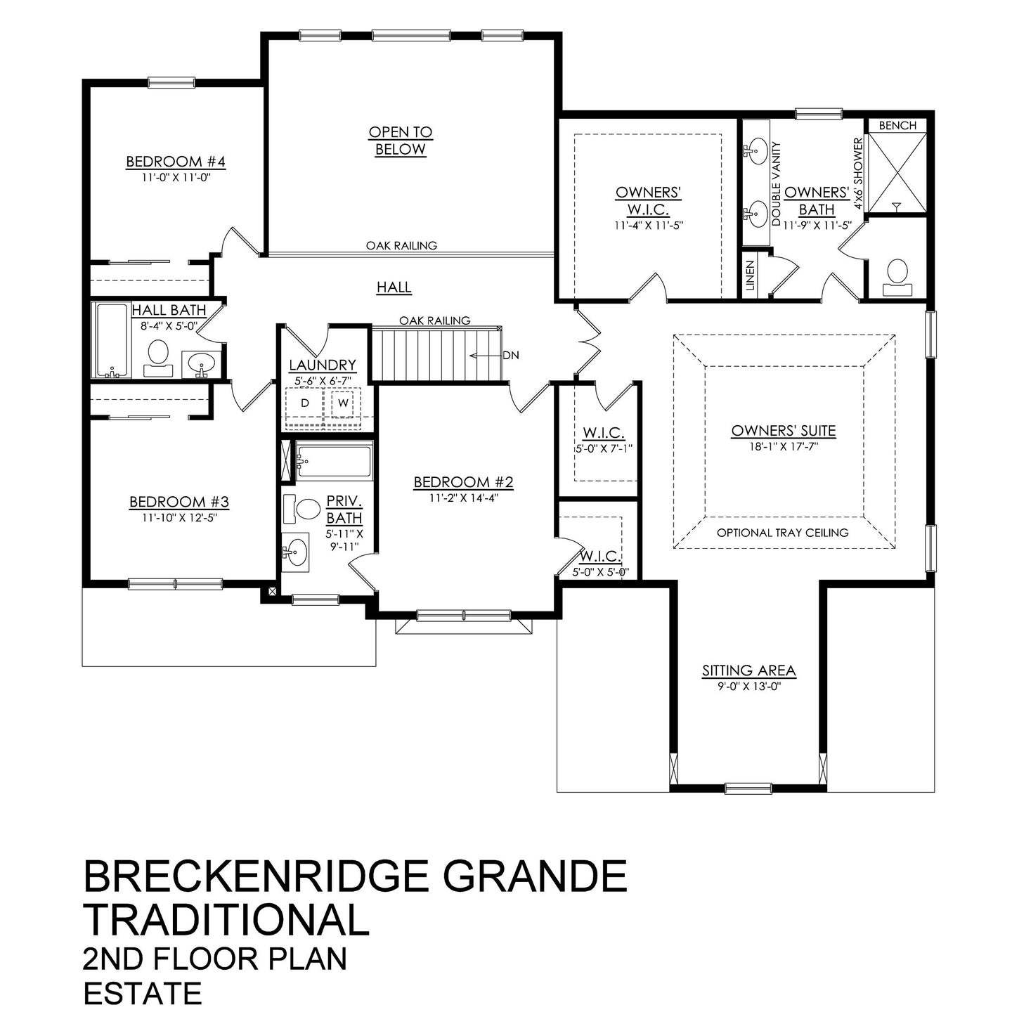Breckenridge Grande Traditional Estate Series- 2nd Floor Plan