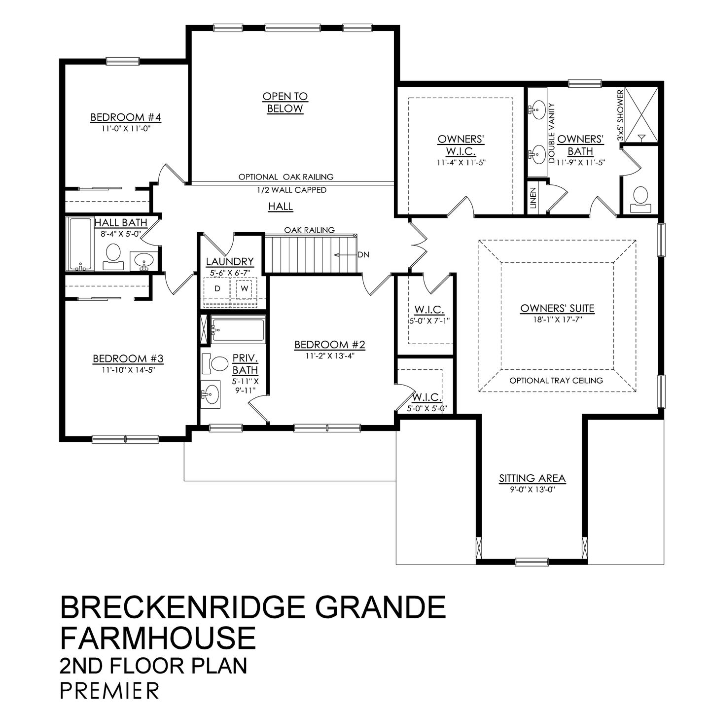 Breckenridge Grande Farmhouse Premier Series- 2nd Floor Plan