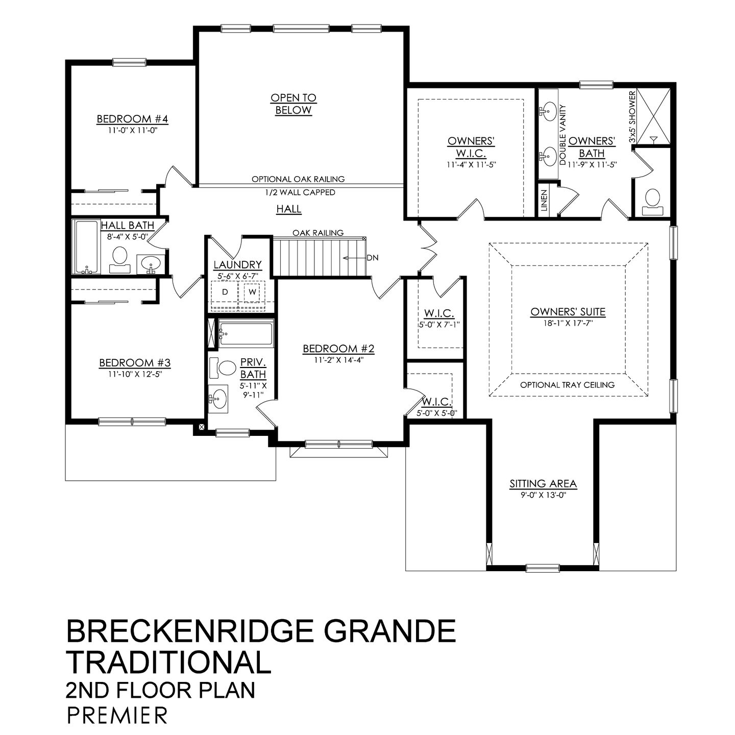 Breckenridge Grande Traditional Premier Series- 2nd Floor Plan