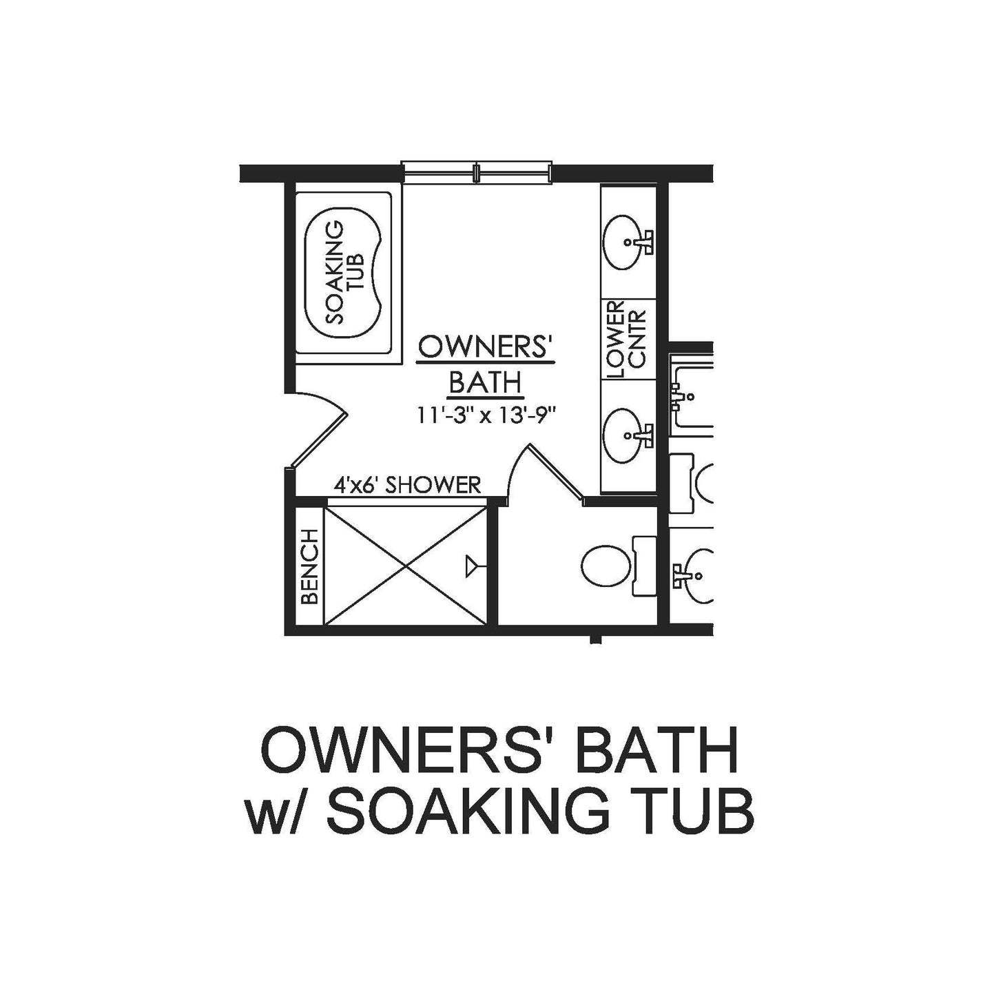 Optional Owners' Bath with Soaking Tub